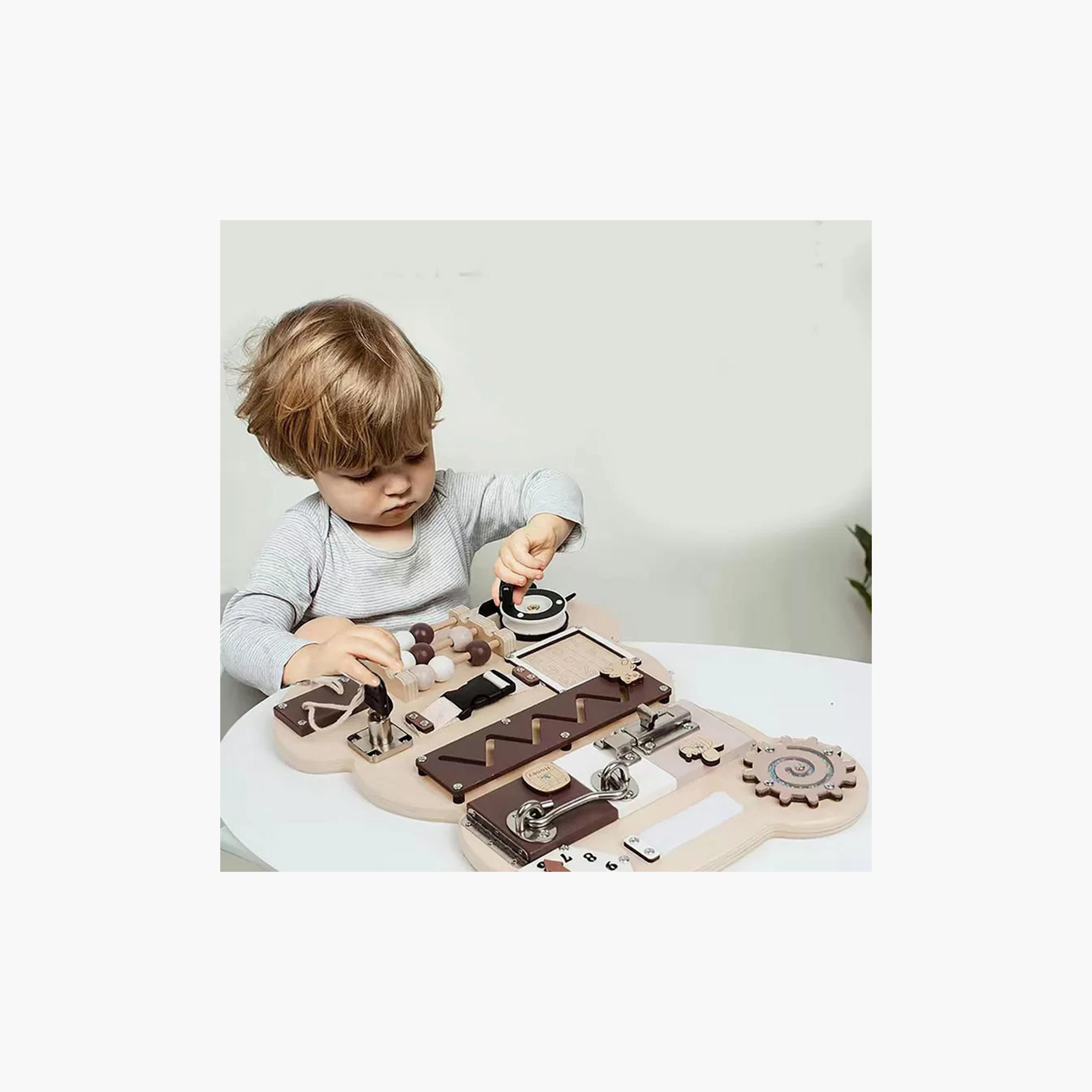  لوحة انشغال خشبي مونتيسوري 12 في 1 على شكل دب من فاكتوري برايس-toys-babyandtoddlertoys-learningtoys-image-2