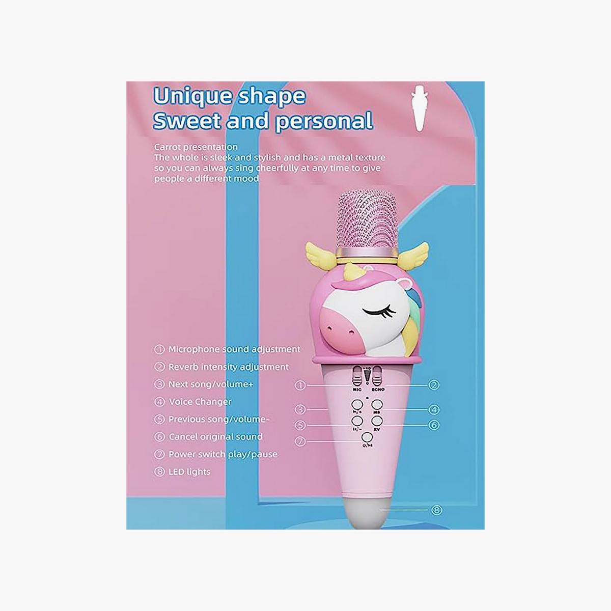 Factory Price Unicorn Wireless Karaoke Microphone-toys-babyandtoddlertoys-lightsandmusicaltoys-image-2