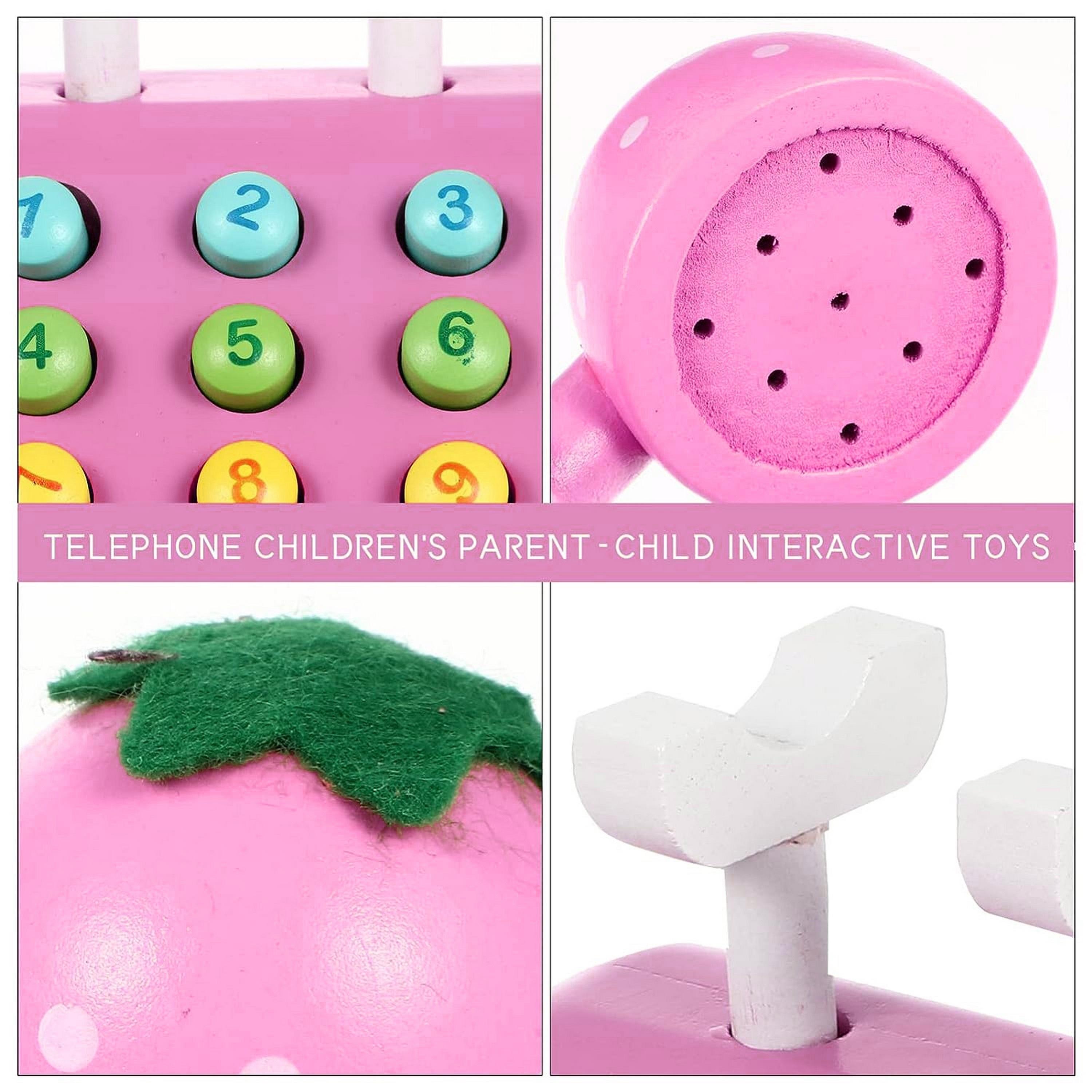 Factory Price Wooden Pretend Telephone Toy, Pink-toys-roleplay-policeanddetectivesets-image-4