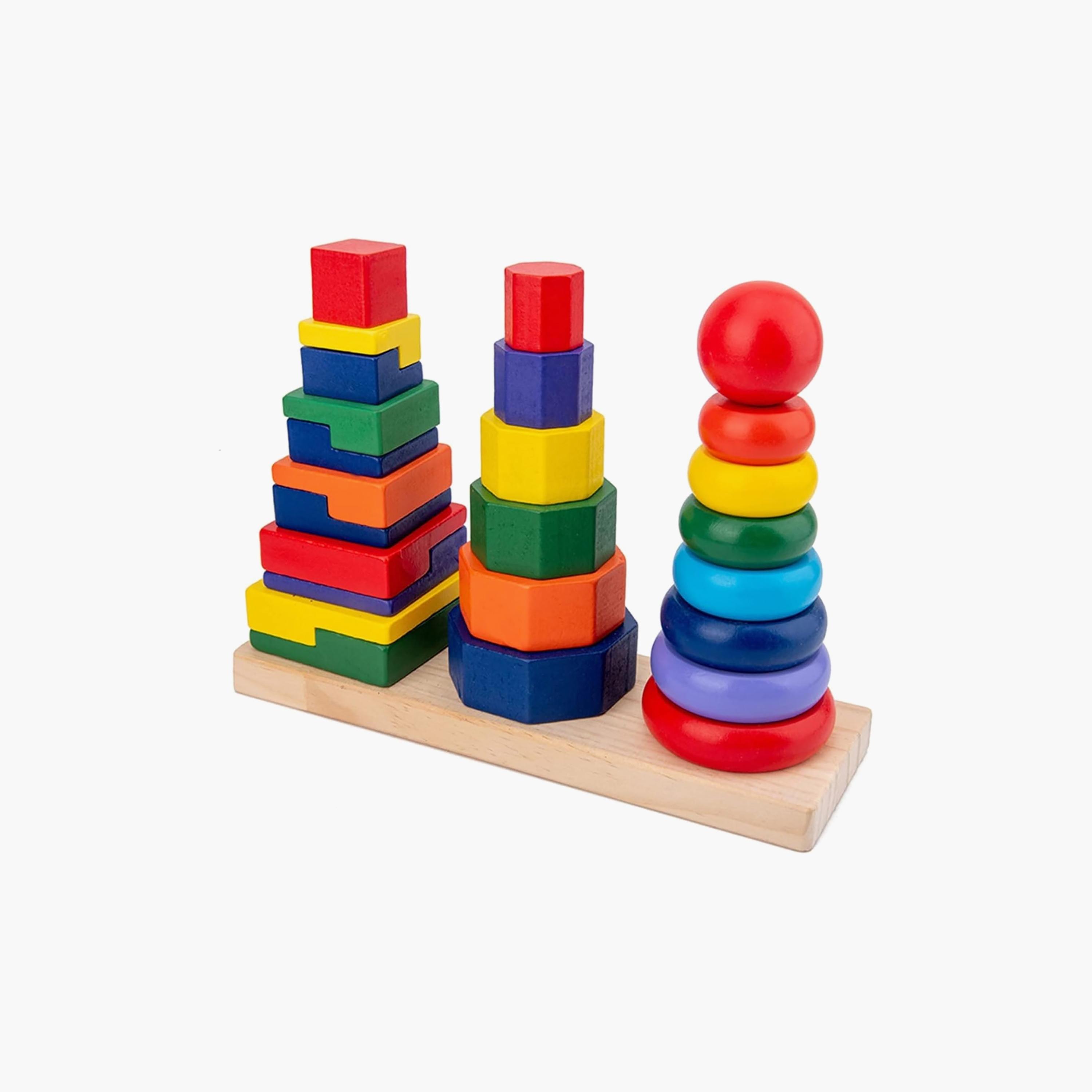 Factory Price 3-Piece Rainbow Stacking Tower Toy-toys-babyandtoddlertoys-stackingandnestingtoys-image-1