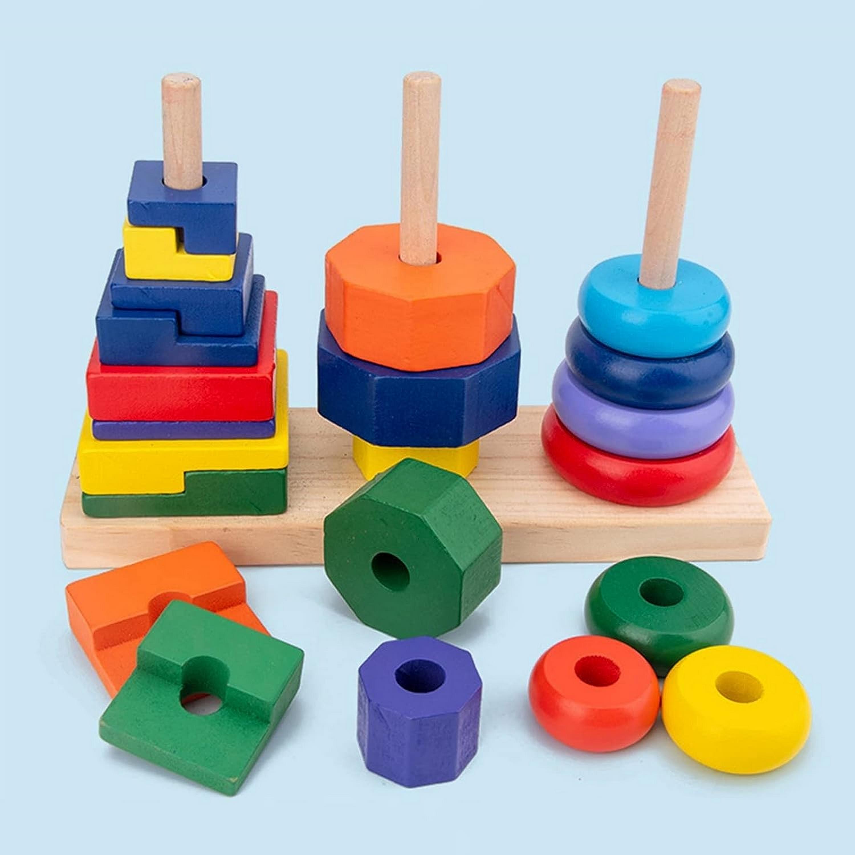Factory Price 3-Piece Rainbow Stacking Tower Toy-toys-babyandtoddlertoys-stackingandnestingtoys-image-2