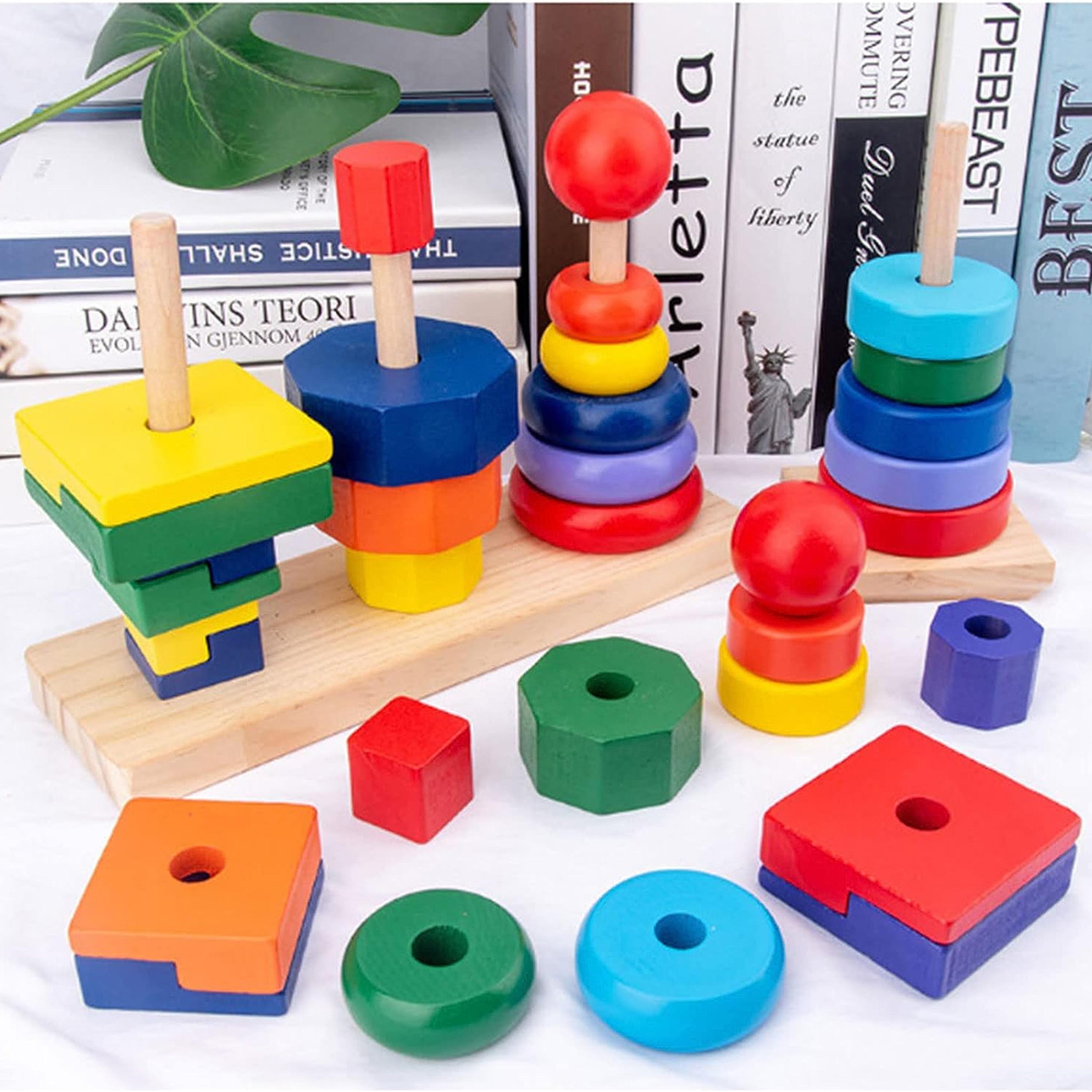 Factory Price 3-Piece Rainbow Stacking Tower Toy-toys-babyandtoddlertoys-stackingandnestingtoys-image-3