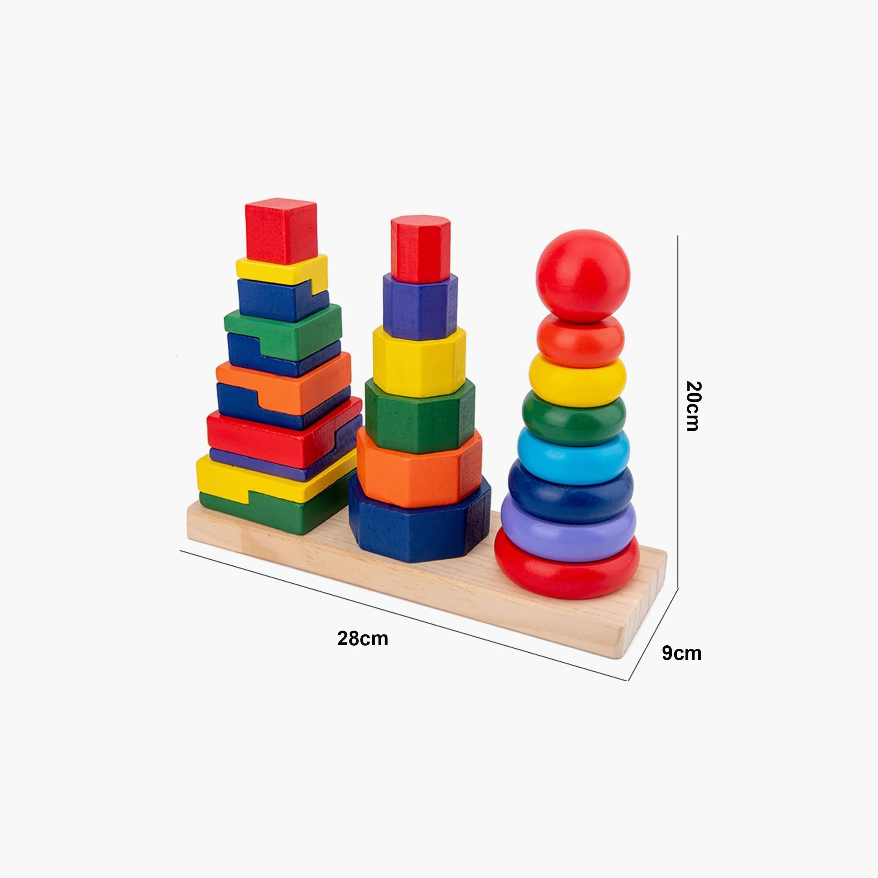 Factory Price 3-Piece Rainbow Stacking Tower Toy-toys-babyandtoddlertoys-stackingandnestingtoys-image-4