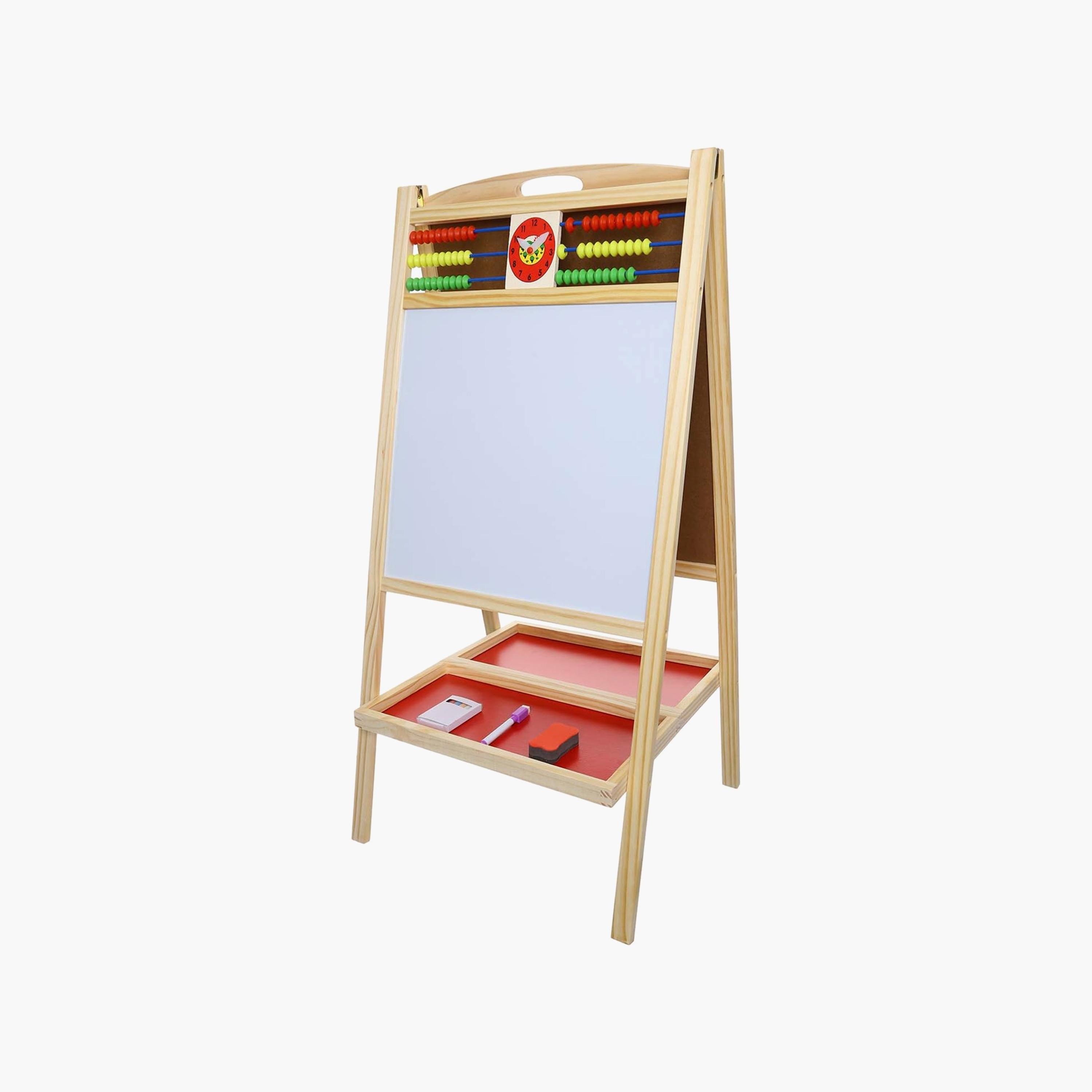 Factory Price Two Sided Wooden Easel With Drawing Accessories & Abacus-school-stationery-accessories-image-1