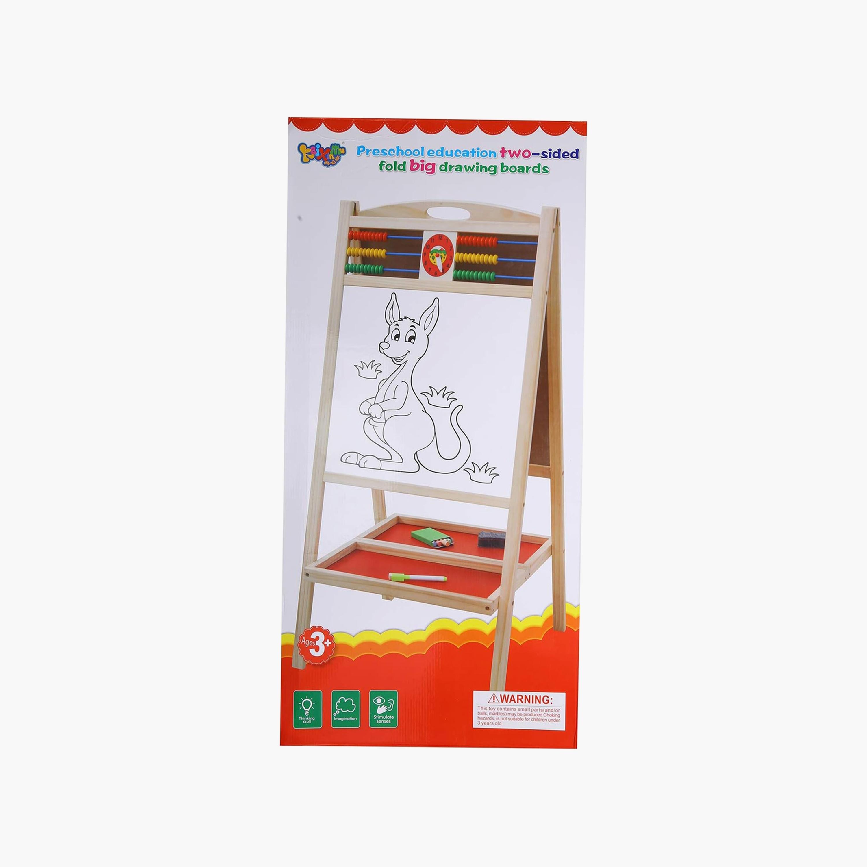 Factory Price Two Sided Wooden Easel With Drawing Accessories & Abacus-school-stationery-accessories-image-4
