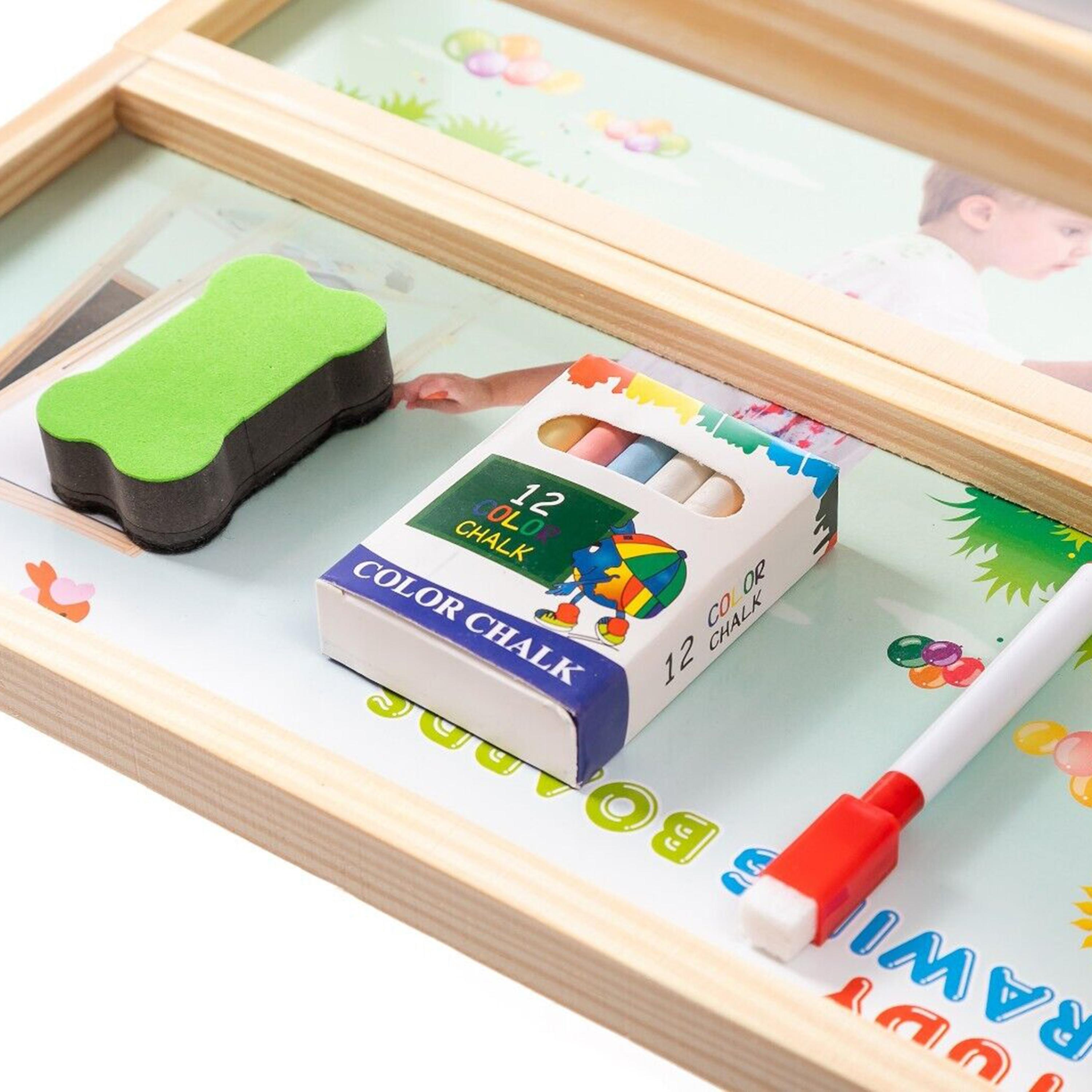  حامل سبورة خشبي مغناطيسي مزدوج الجوانب مع ملحقات الرسم من فاكتوري برايس-toys-babyandtoddlertoys-learningtoys-image-4
