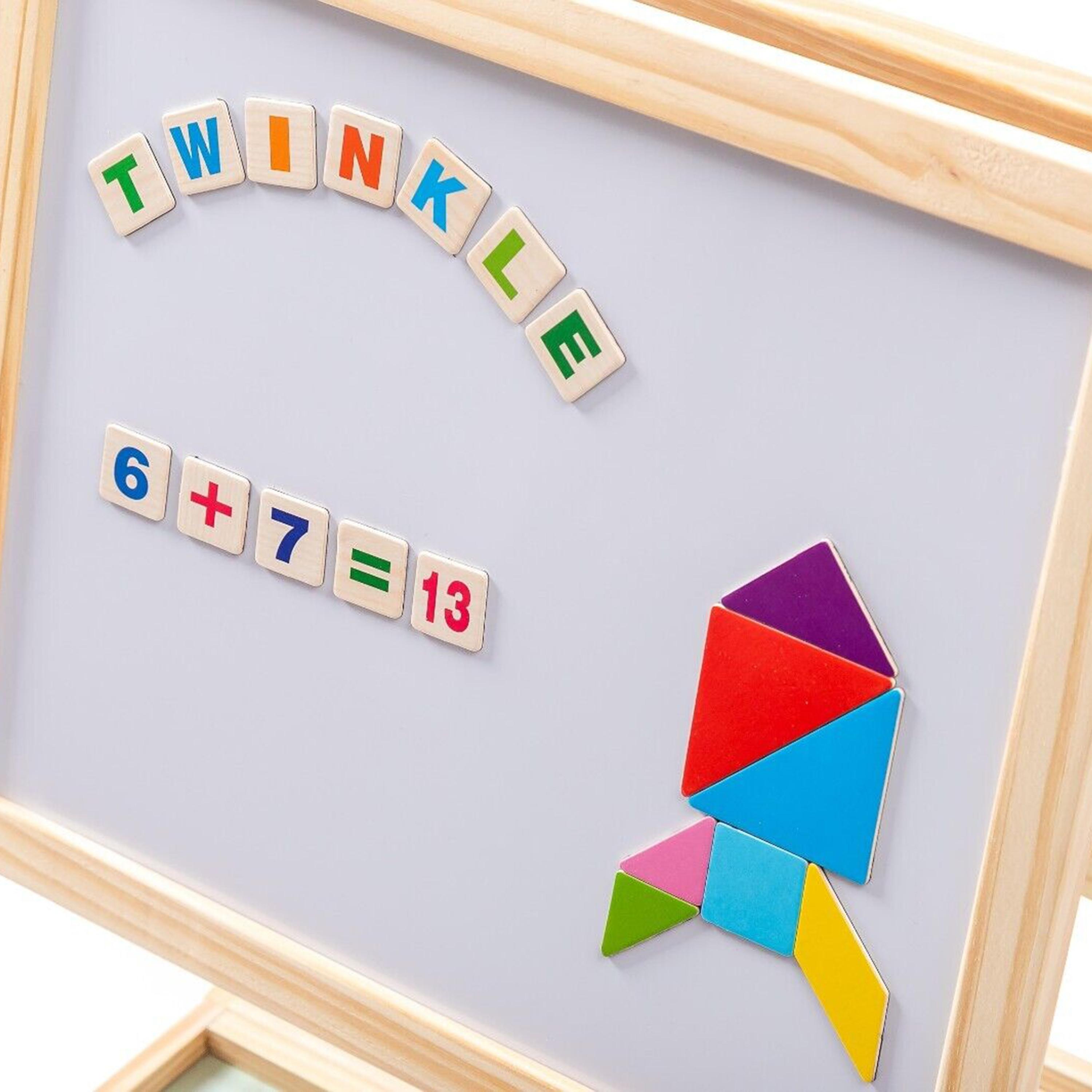  حامل سبورة خشبي مغناطيسي مزدوج الجوانب مع ملحقات الرسم من فاكتوري برايس-toys-babyandtoddlertoys-learningtoys-image-5