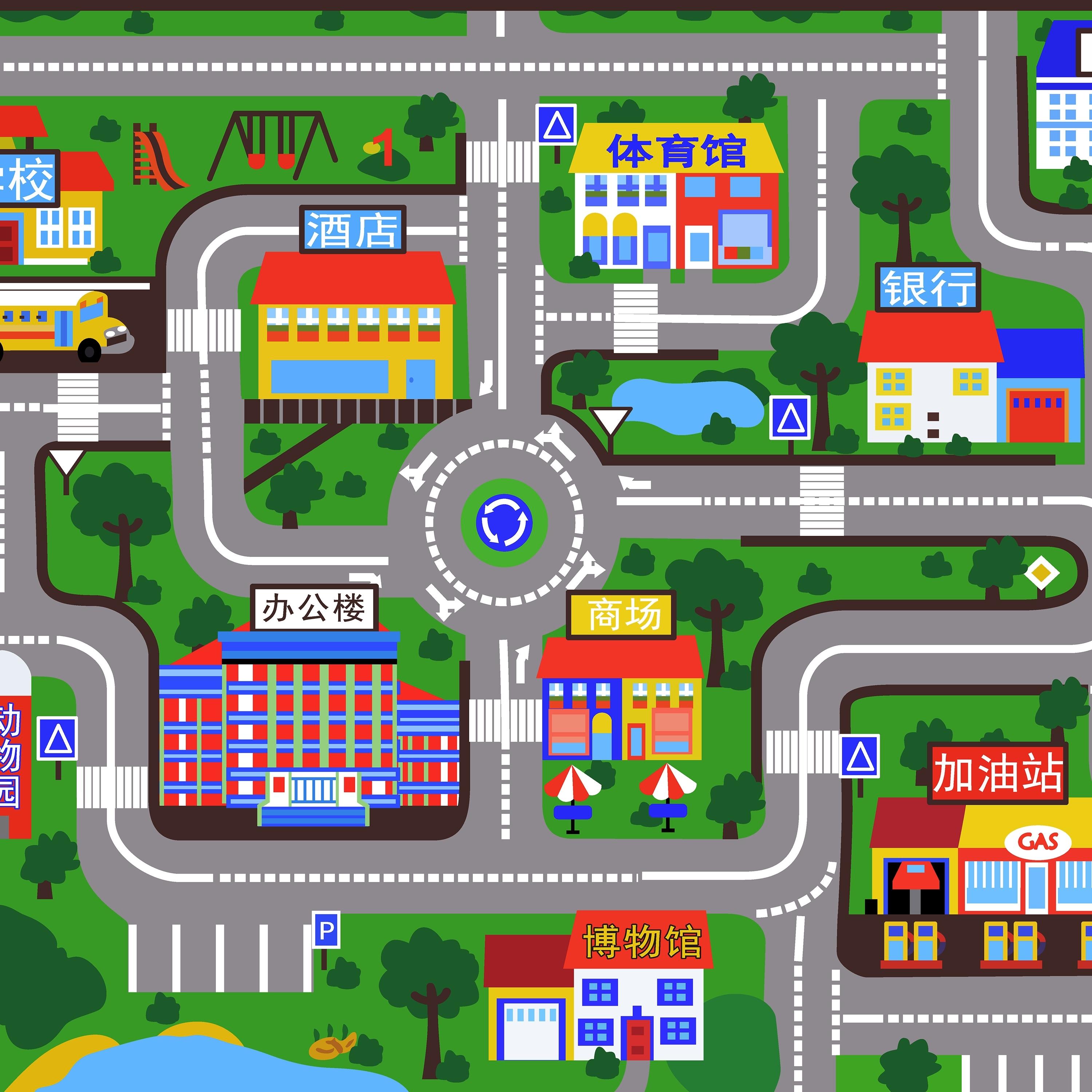 Factory Price Carpet for Kids Room, Road Map-baby-nursery-roomdecor-image-3