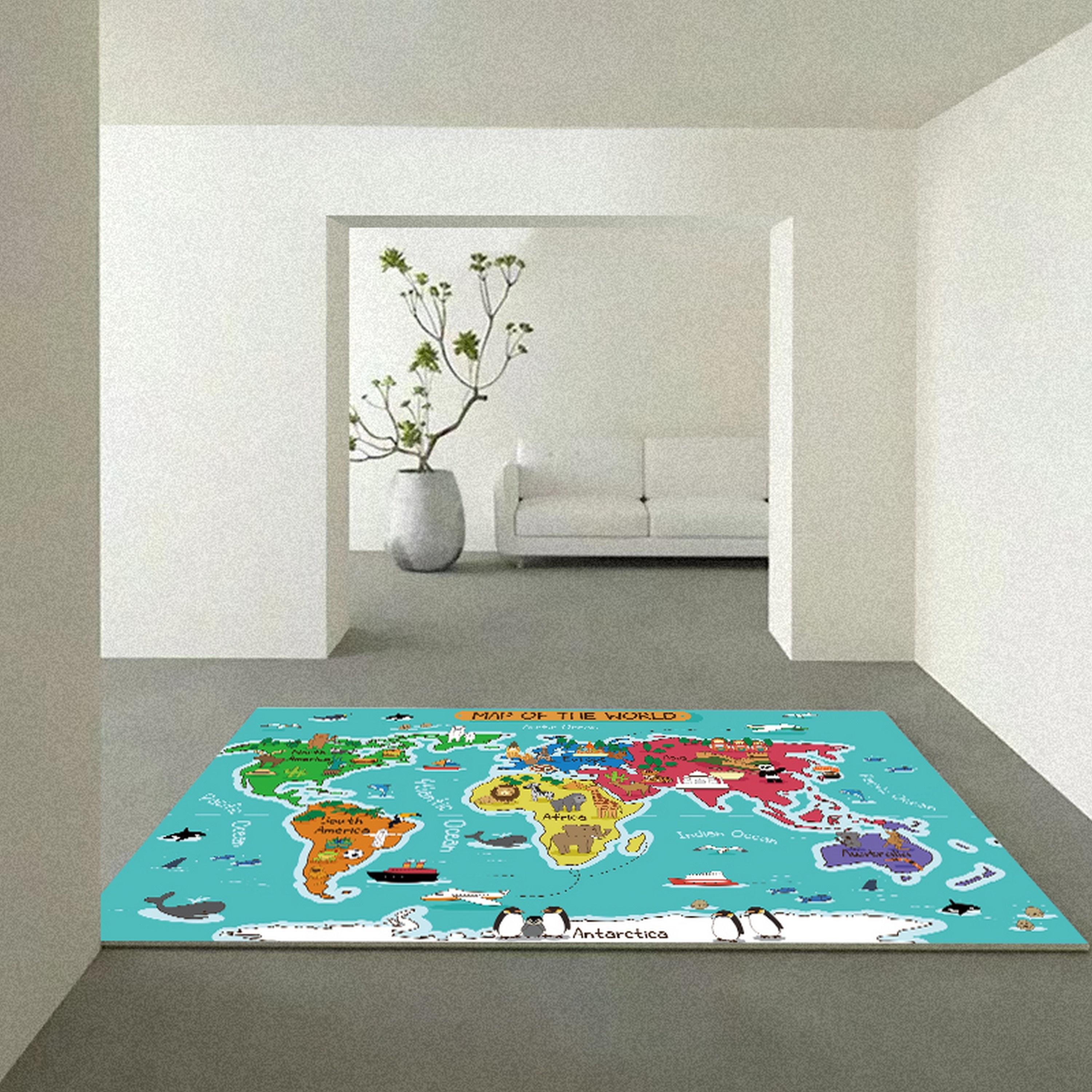   سجادة لغرفة الاطفال من فاكتوري برايس، خريطة جاكسون للعالم-baby-nursery-roomdecor-image-1