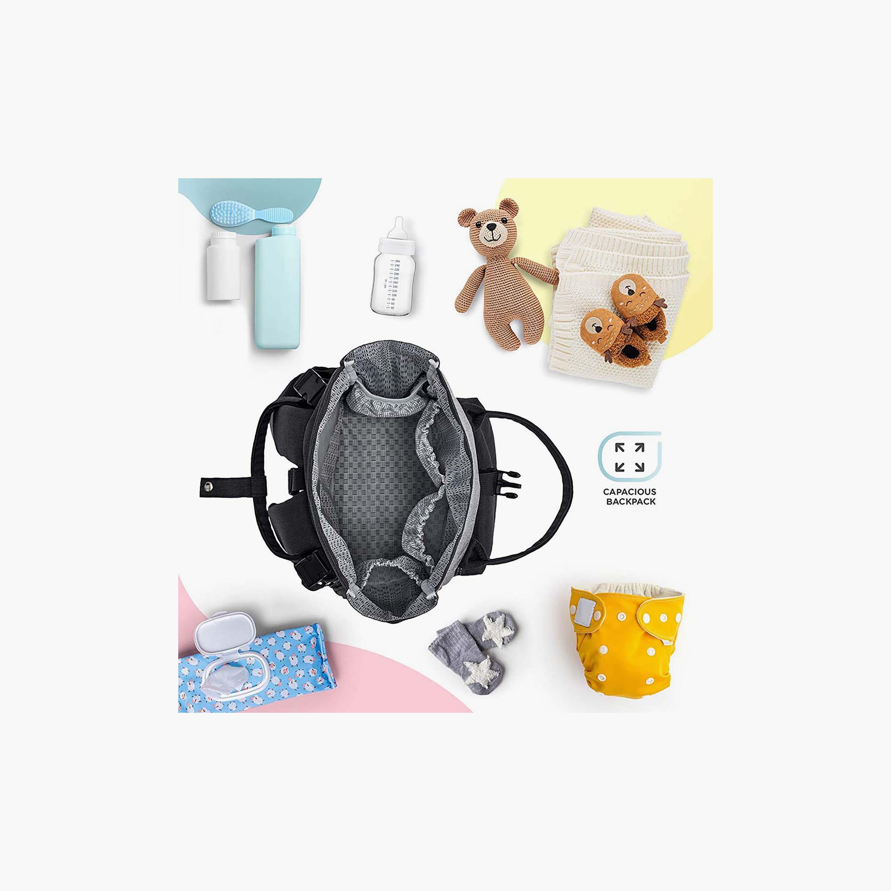 Kinderkraft Moonpack Diaper Backpack, Grey-baby-diapering-diaperbags-image-5