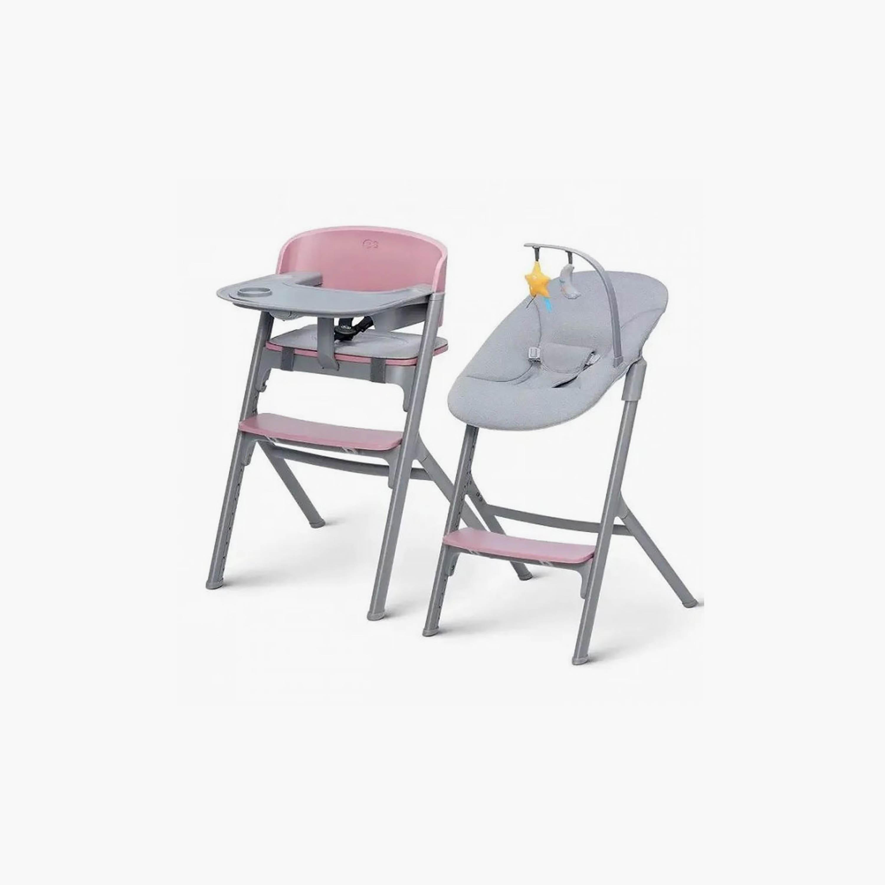 كرسي مرتفع ليفي مع كرسي هزاز كالمي من كيندر كرافت، وردي أستر-baby-feeding-highchairsandboosters-image-2