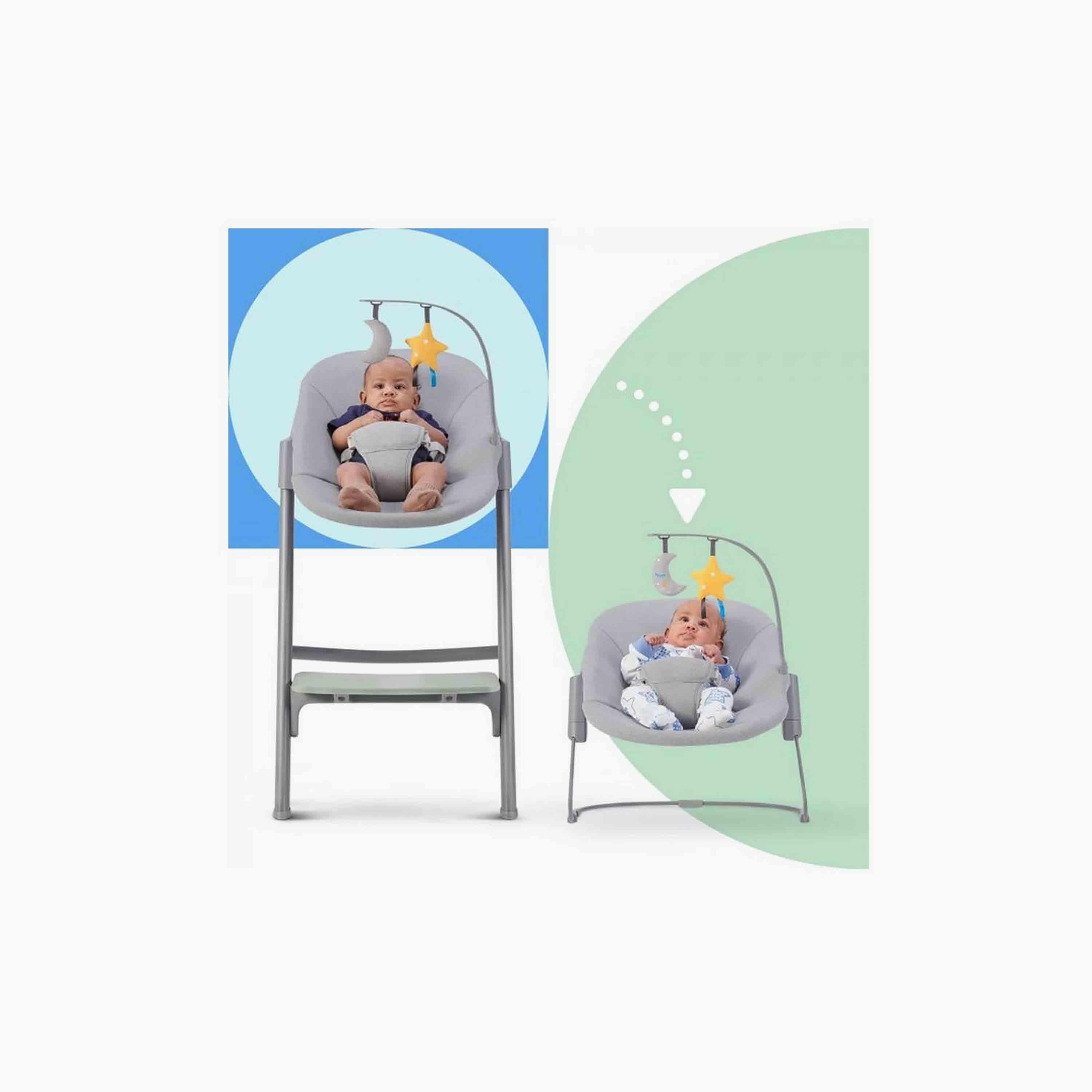 كرسي مرتفع ليفي مع كرسي هزاز كالمي من كيندر كرافت، وردي أستر-baby-feeding-highchairsandboosters-image-5