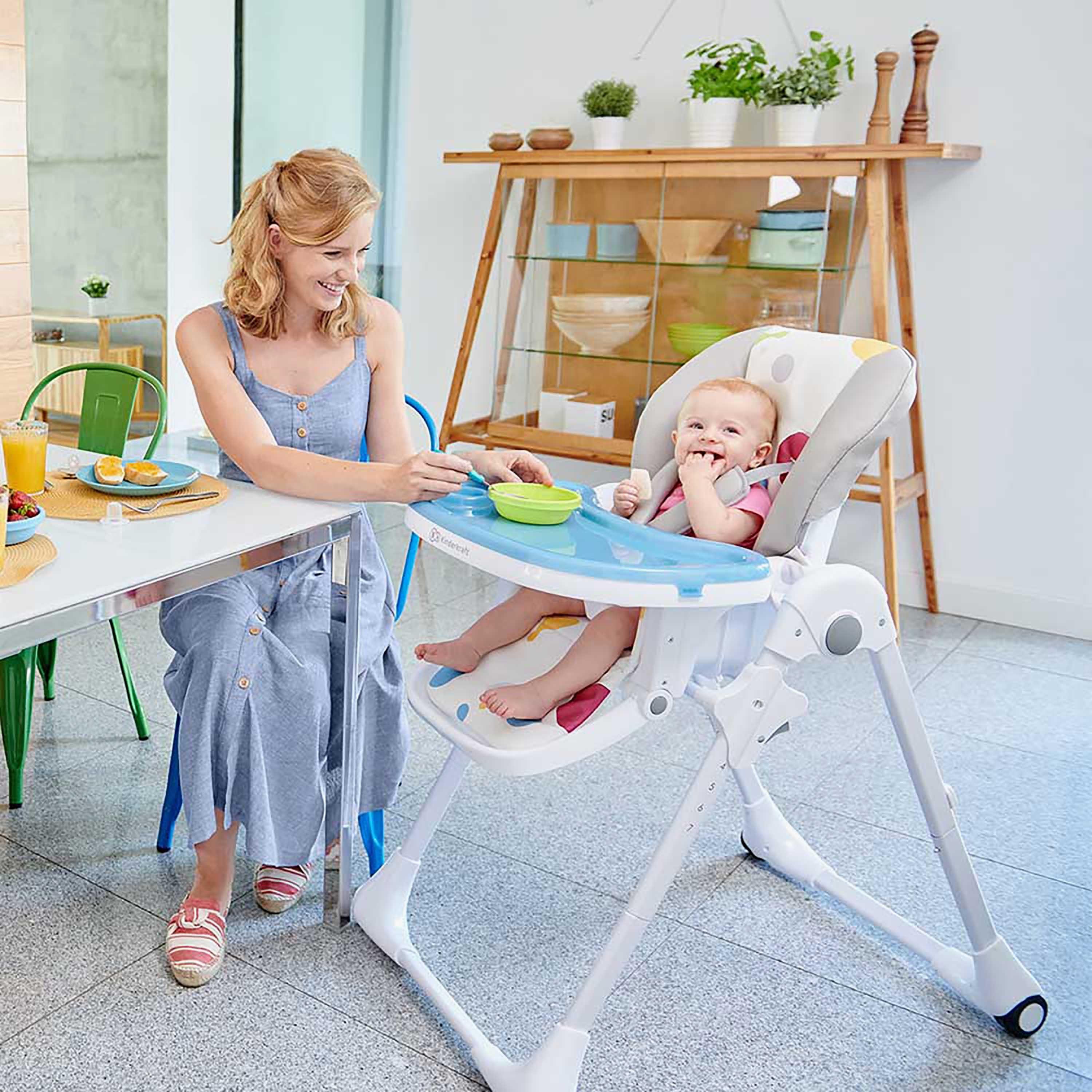 Kinderkraft Yummy High Chair, Dots-baby-feeding-highchairsandboosters-image-5