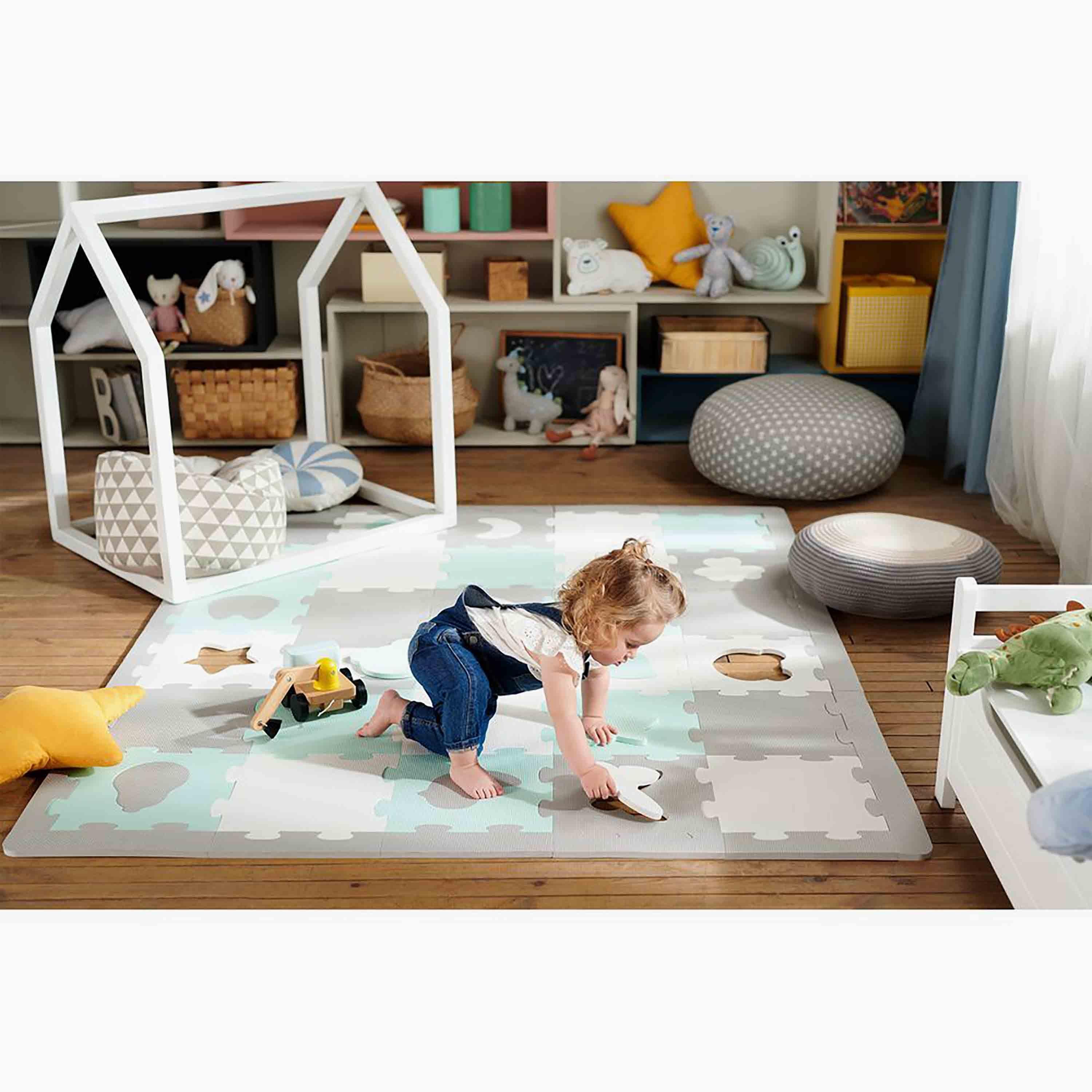 Kinderkraft 30-Piece Puzzle Luno Shapes Mat-baby-infantactivity-playpensandplaymats-image-4