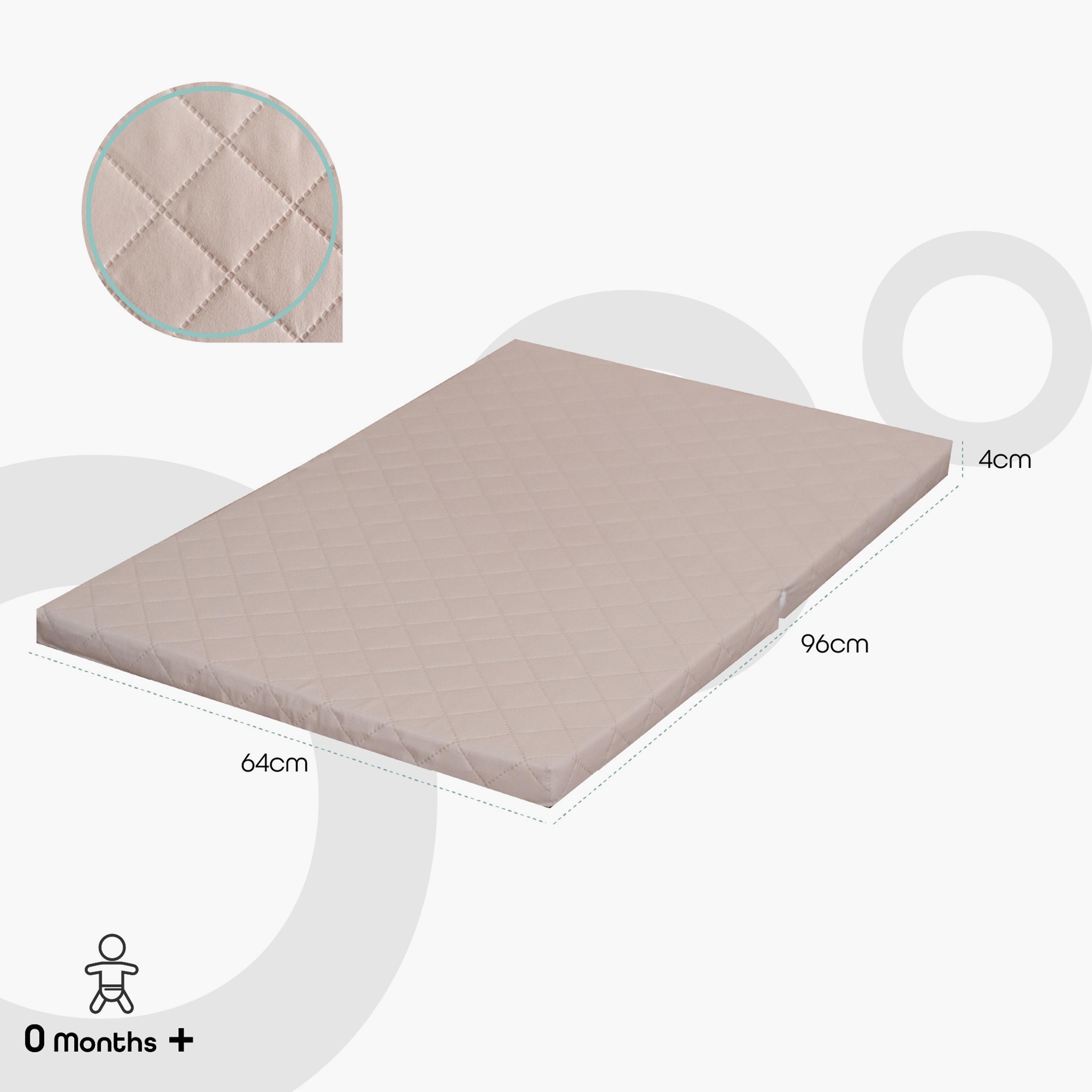 مرتبة سرير رضع ذات الطيتين من موون، بيج مع 20 قطعة مفرش للأستعمال مرة واحدة-baby-nursery-mattresses-image-2