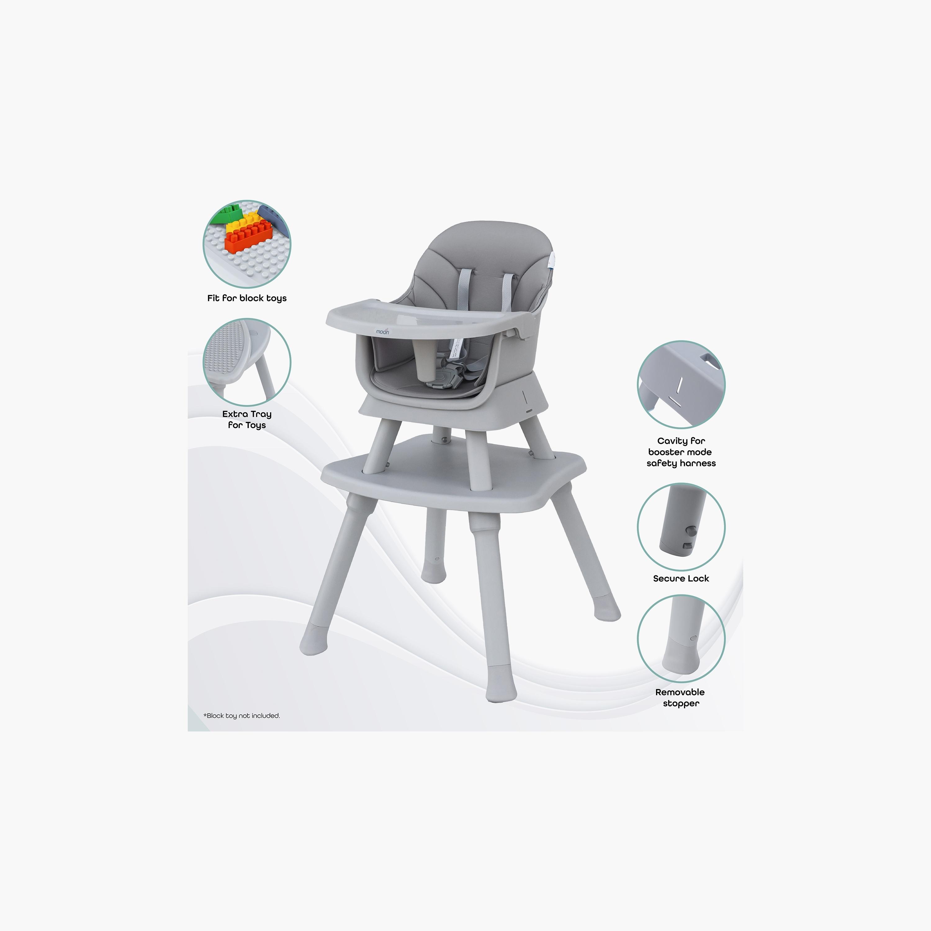 كرسي مرتفع من موون، رمادي مع دراجة توازن داشر للأطفال، رمادي-baby-feeding-highchairsandboosters-image-4