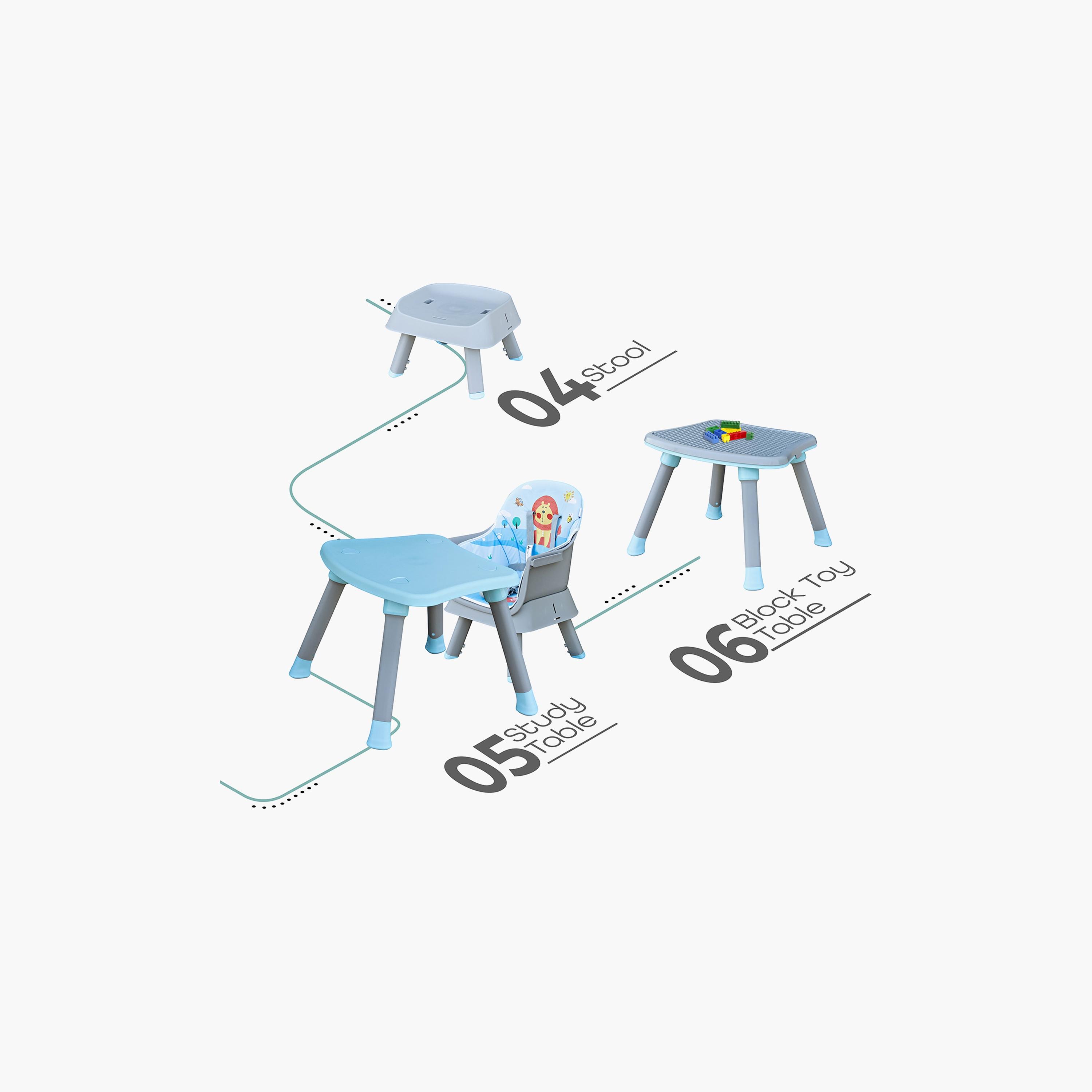 Moon High Chair, Blue with Dasher Kids Balance Bike, Blue-baby-feeding-highchairsandboosters-image-3