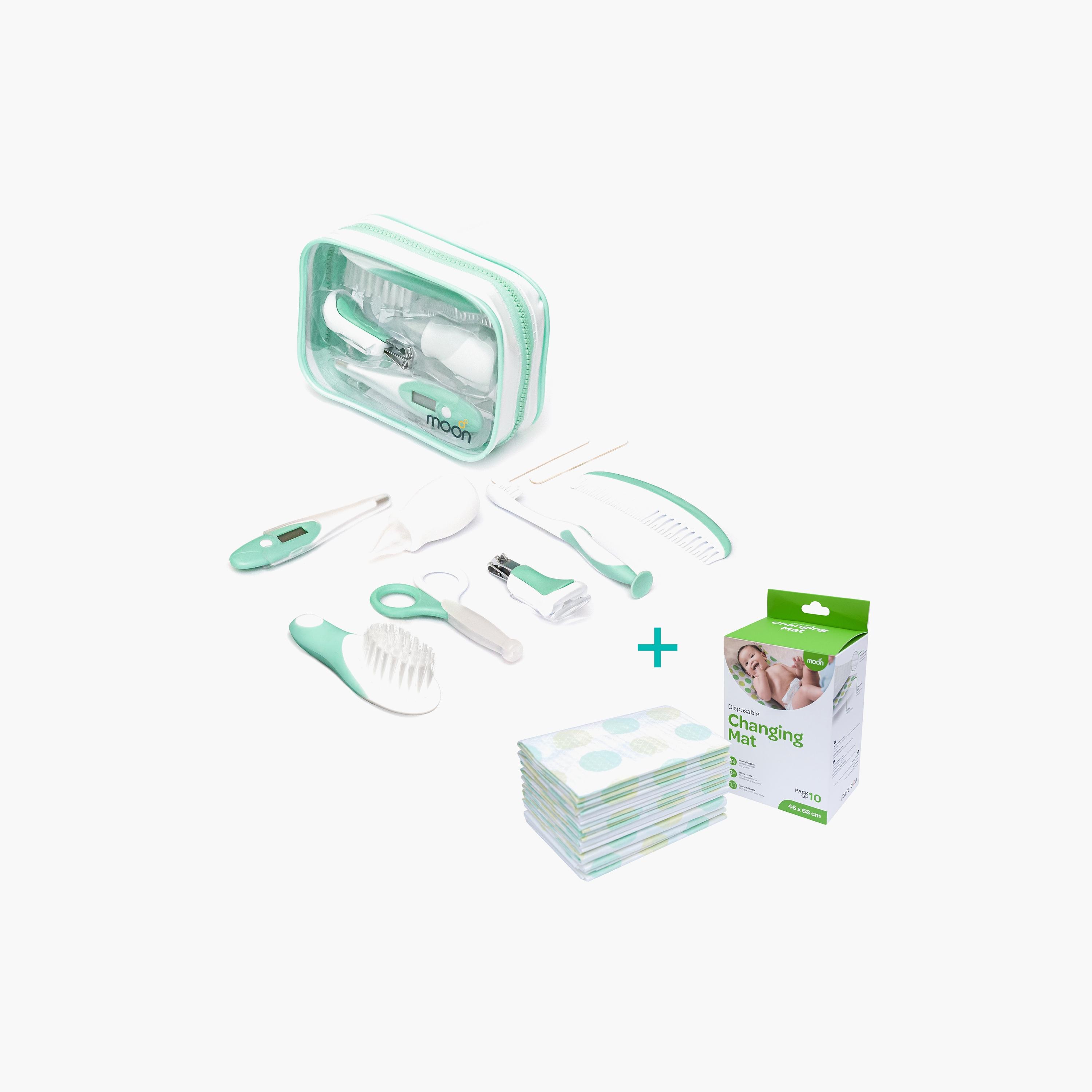 Moon Baby Grooming Kit with 10-Piece Disposable Changing Mat -baby-bathandcare-hairbodyskincare-image-1