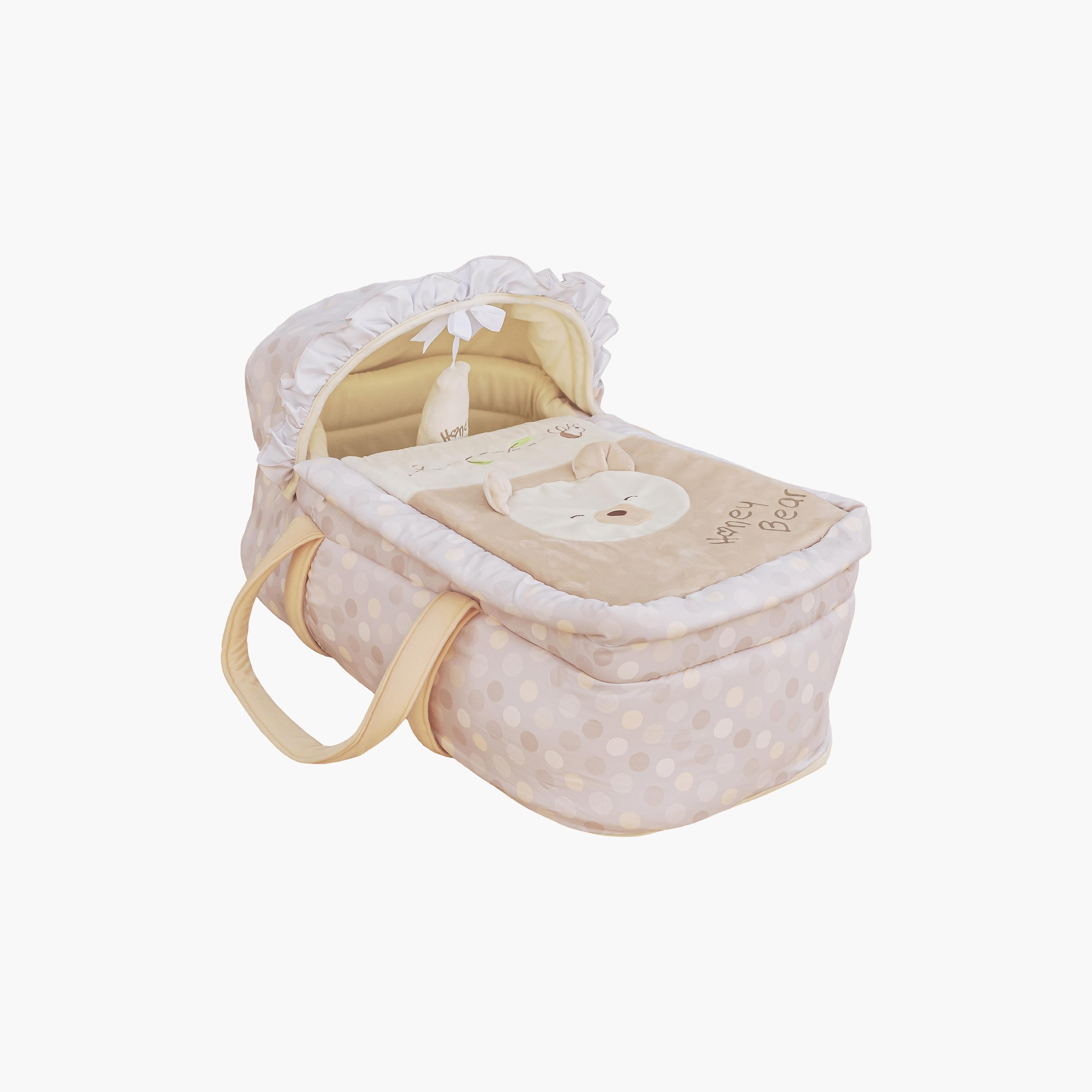Moon Moses Basket, Honey Bear with Organic Cellular Blanket, Cream-baby-nursery-furniture-mosesbaskets-image-2