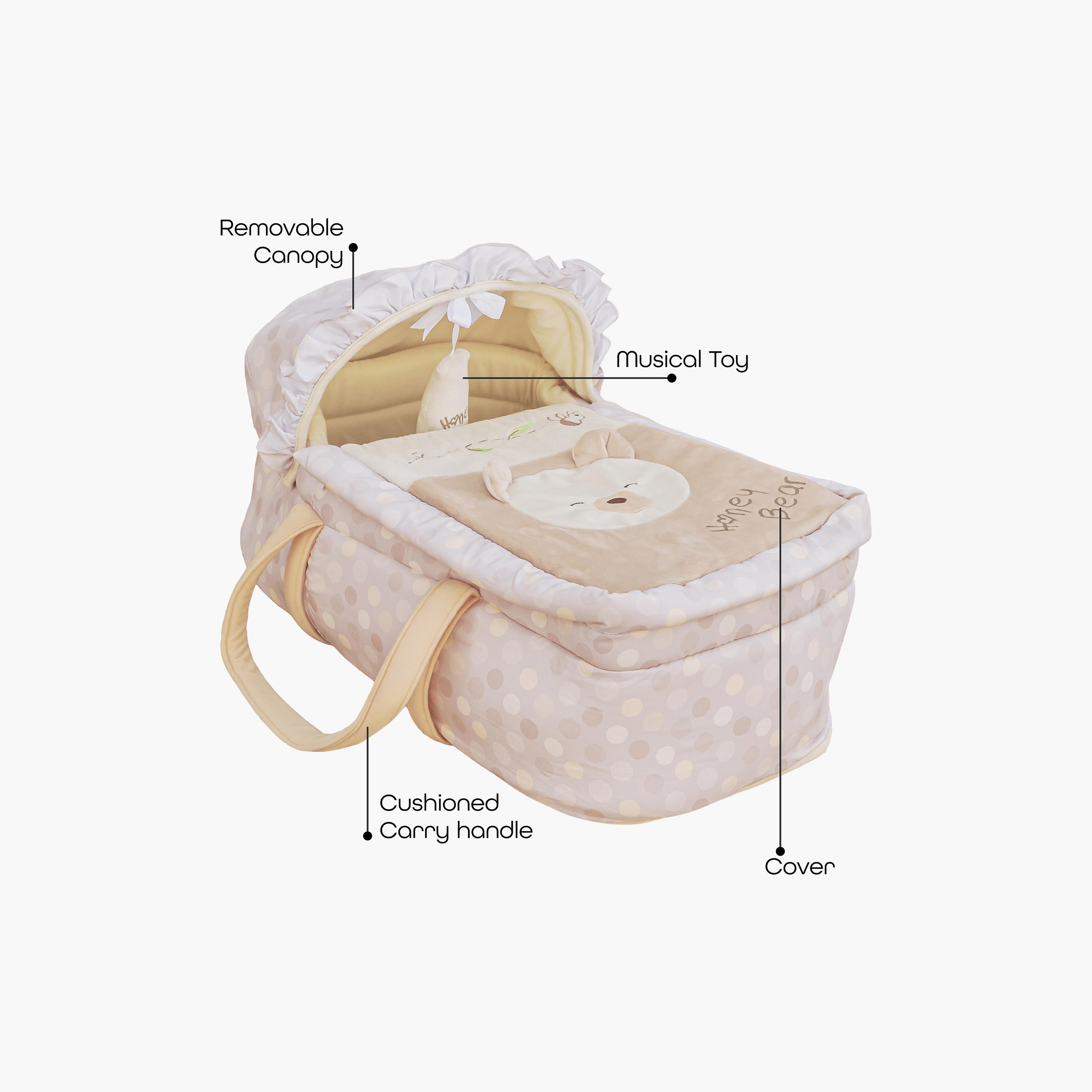 Moon Moses Basket, Honey Bear with Organic Cellular Blanket, Cream-baby-nursery-furniture-mosesbaskets-image-3