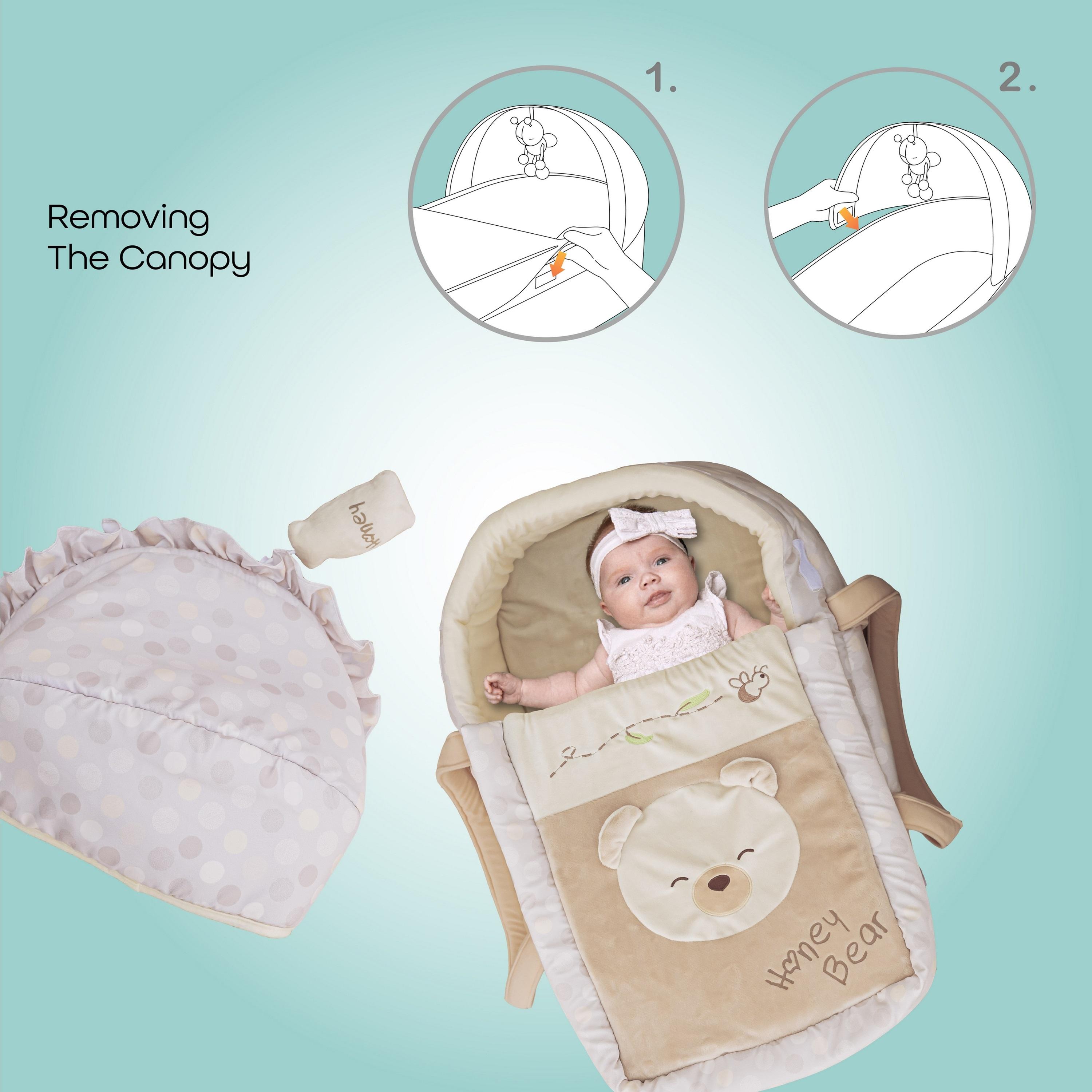 Moon Moses Basket, Honey Bear with Organic Cellular Blanket, Cream-baby-nursery-furniture-mosesbaskets-image-4