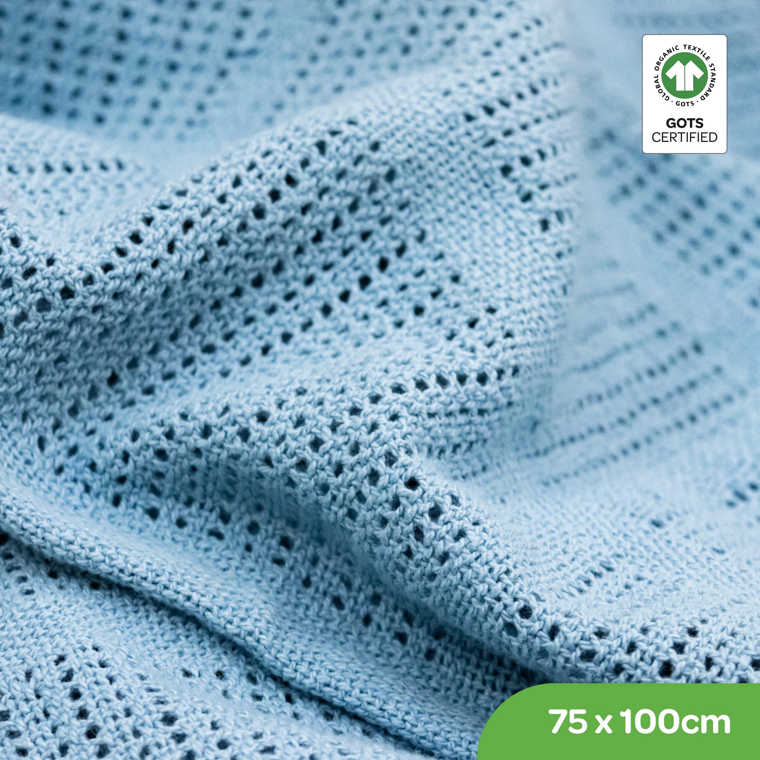 Moon Jungle Friends Moses Basket, Blue with Organic Cellular Blanket, Blue-baby-nursery-furniture-mosesbaskets-image-5