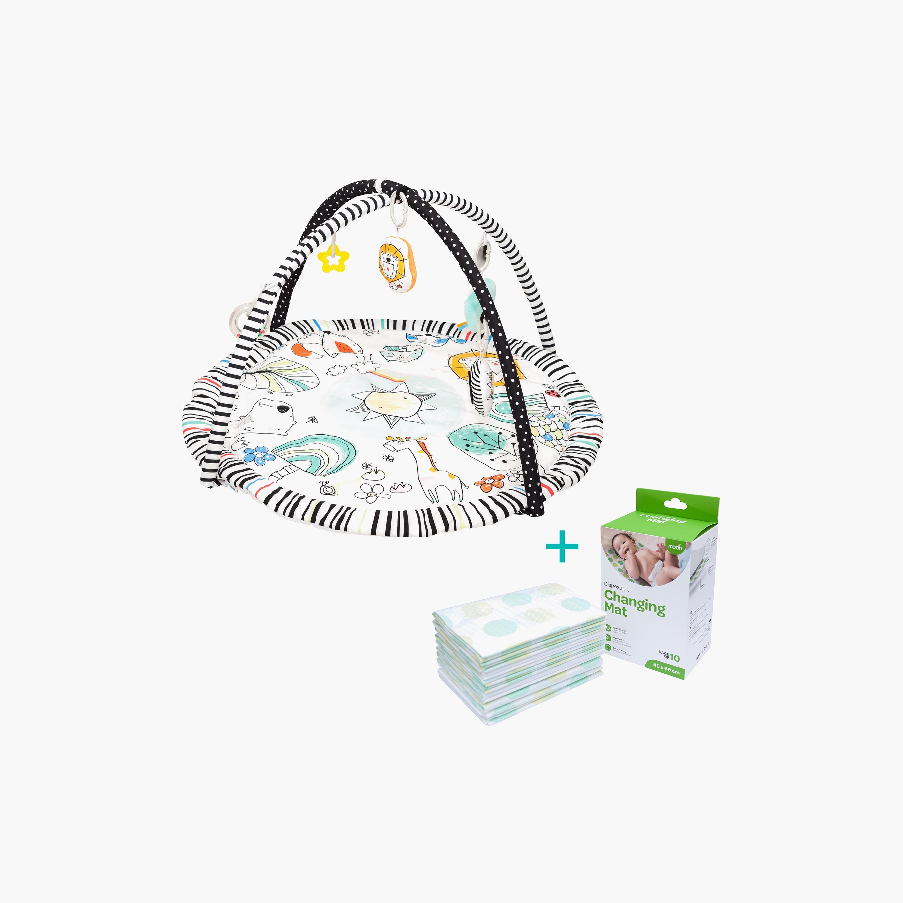 Moon Perky Playmat, Paradise Play with 10-Piece Disposable Changing Mat -baby-infantactivity-playpensandplaymats-image-1