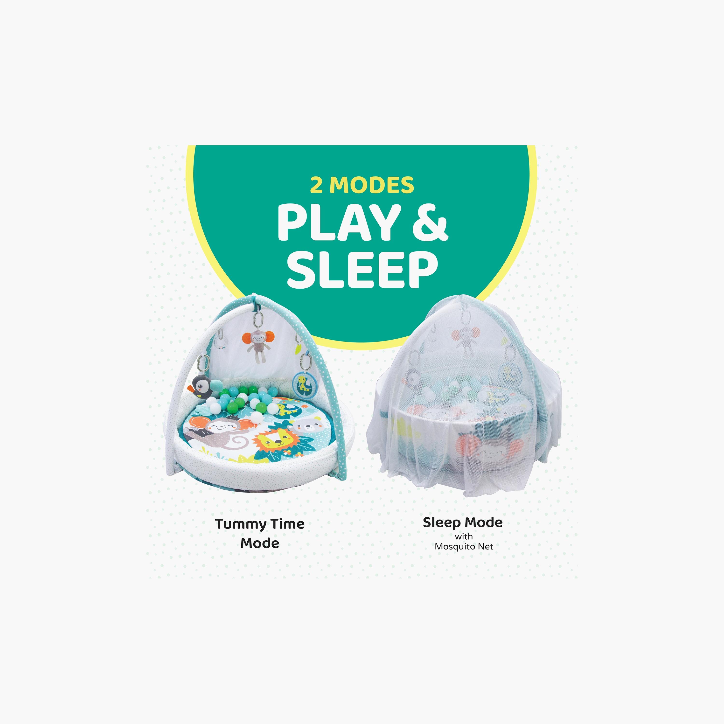 Moon Playgym with Mosquito Net and 20-Piece Balls with Teether Rattle-baby-infantactivity-playgyms-image-3
