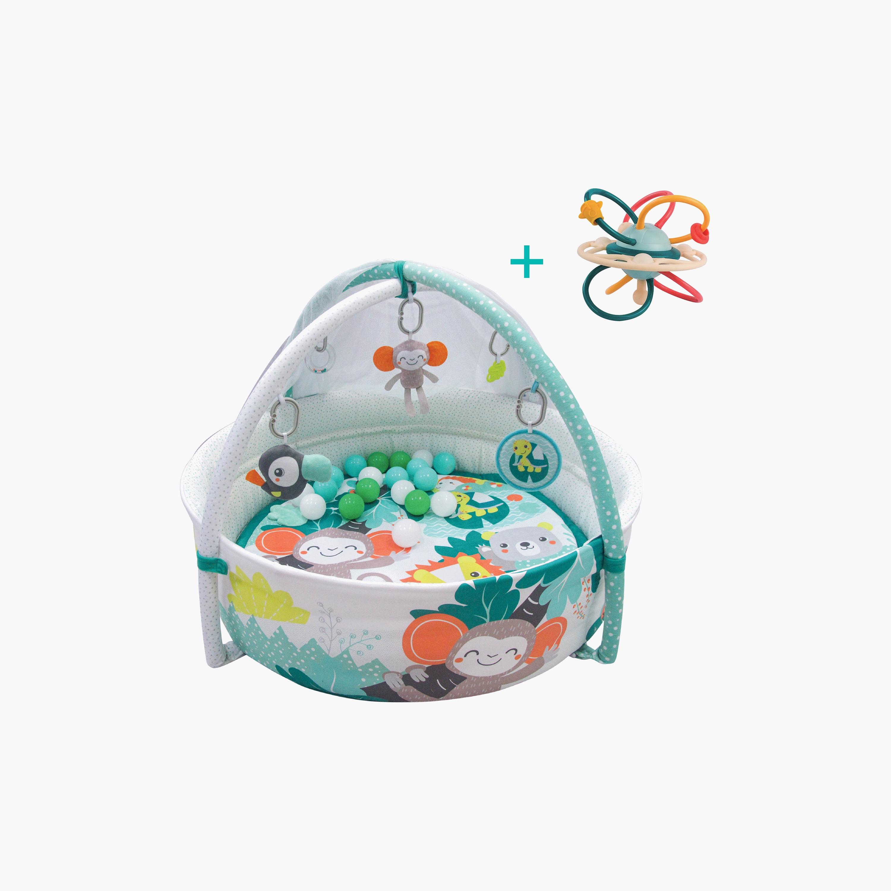 Moon Playgym with Mosquito Net and 20-Piece Balls with Teether Rattle-baby-infantactivity-playgyms-image-1