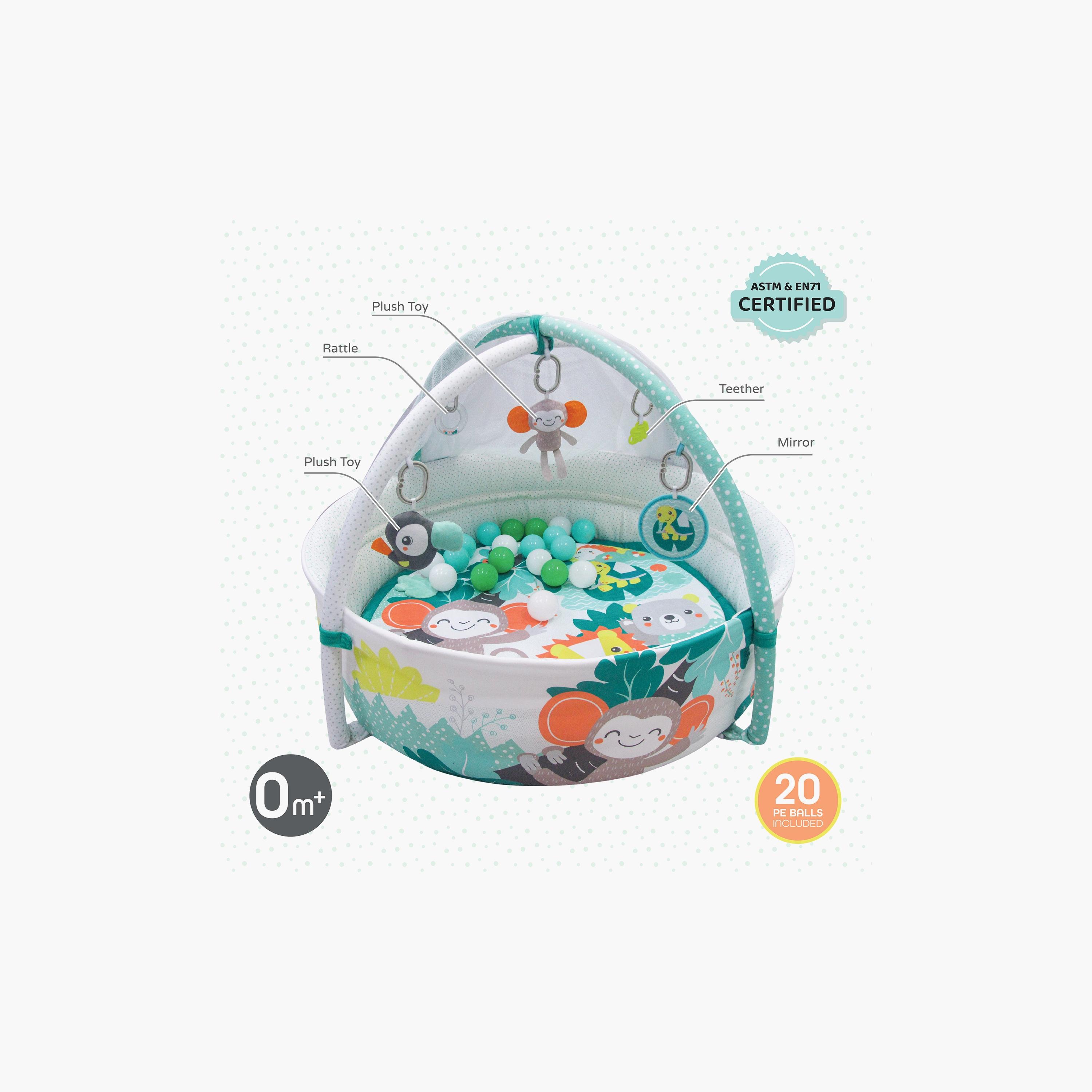 Moon Playgym with Mosquito Net and 20-Piece Balls with Teether Rattle-baby-infantactivity-playgyms-image-2