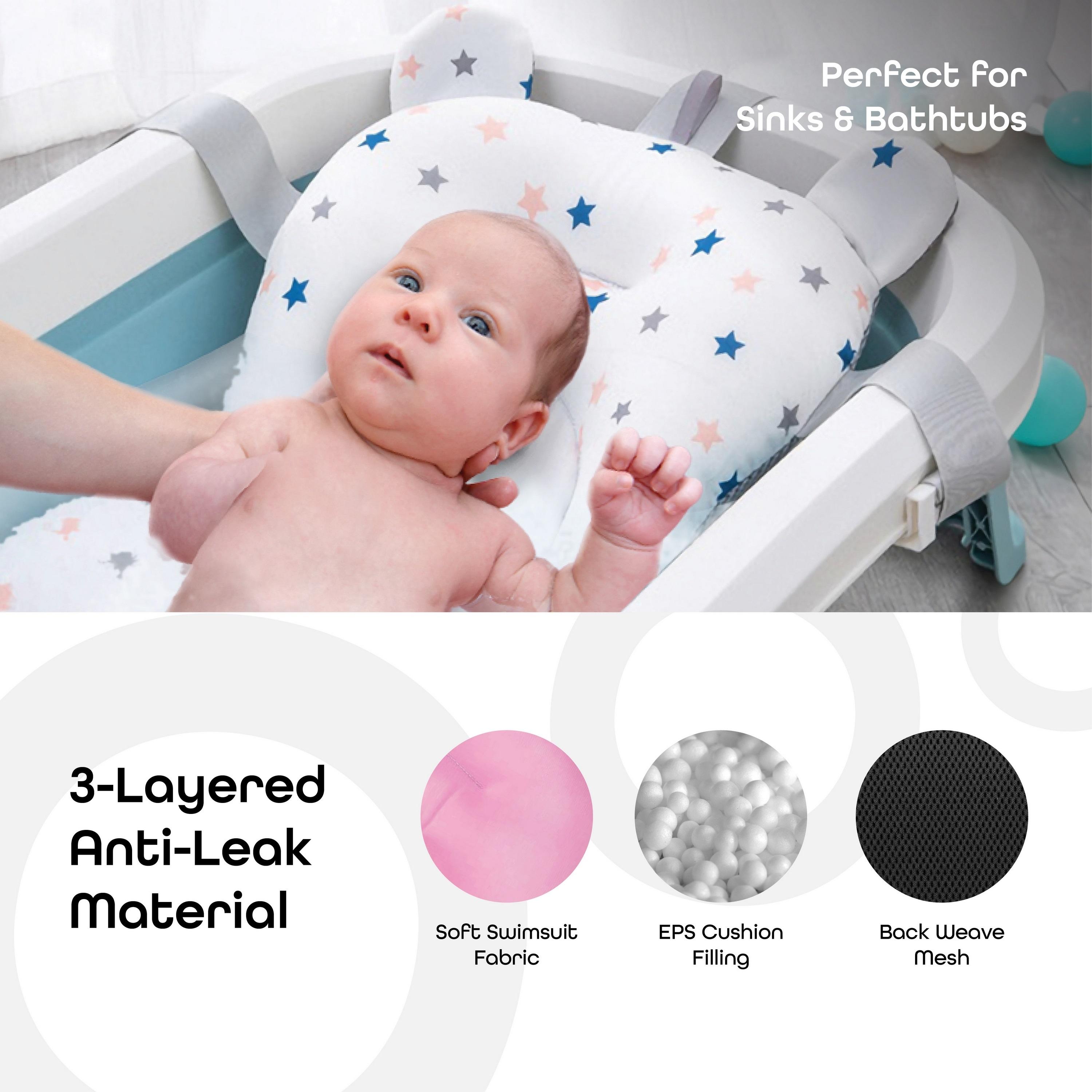 Moon Anti-Slip Baby Bath Pad, Pink with Bath Toys-baby-bathandcare-bathtubs-image-3