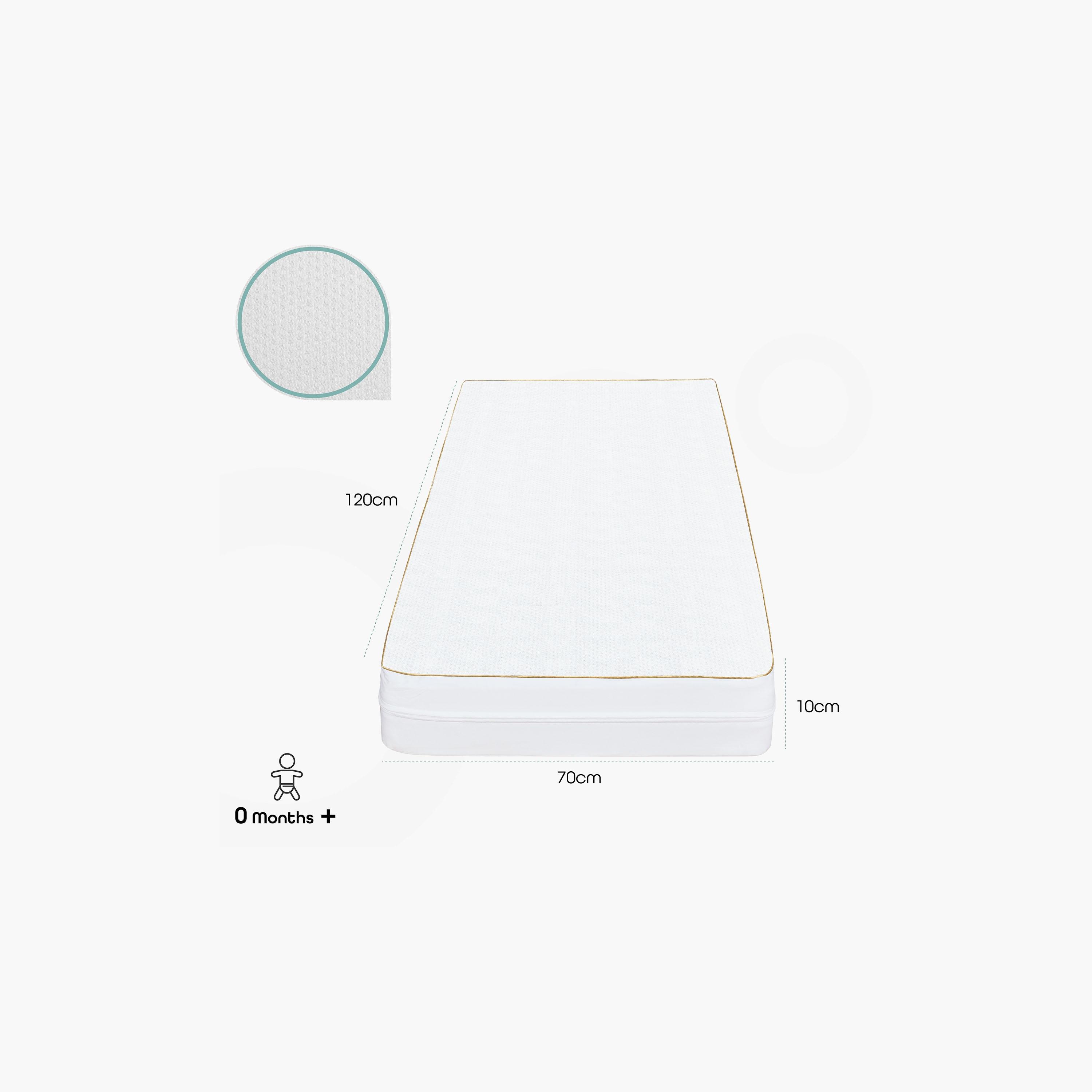 Moon Ventiflow Mattress, 120 x 60 x 10 cm with 2-Piece Toddler Pillow Set-baby-nursery-mattresses-image-2