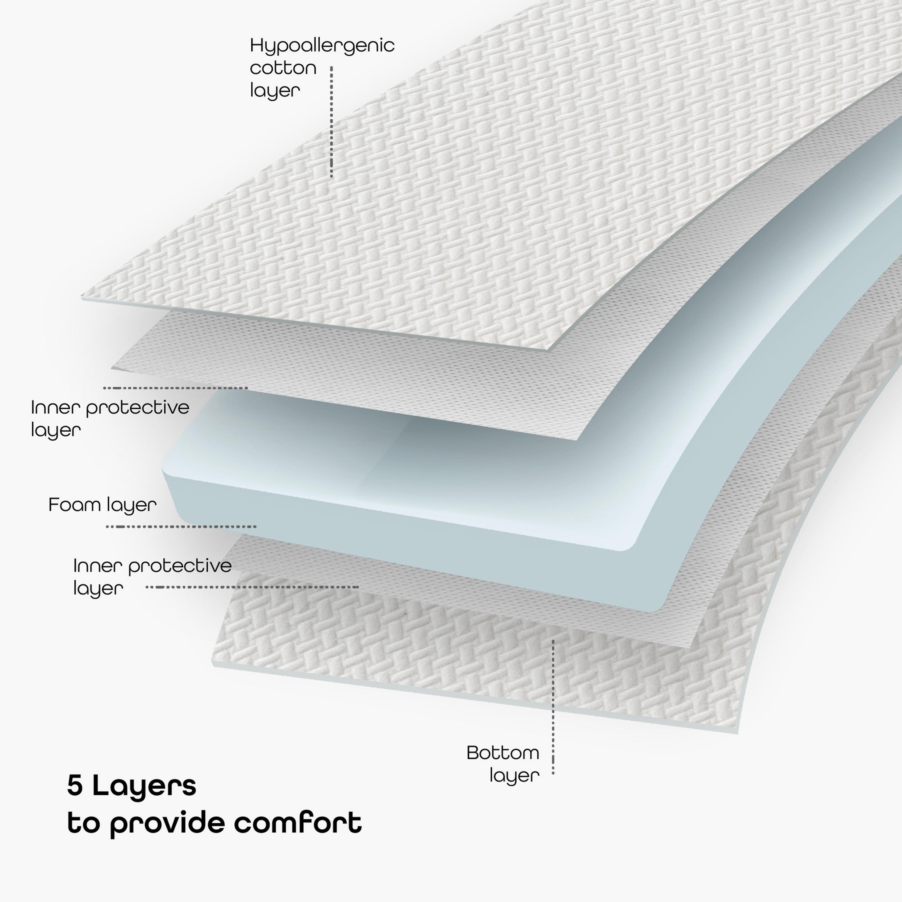 Moon Organic Toddler Crib & Bed Mattress, 133 x 10 x 70 cm with Organic Bed Bumper, White-baby-nursery-mattresses-image-3