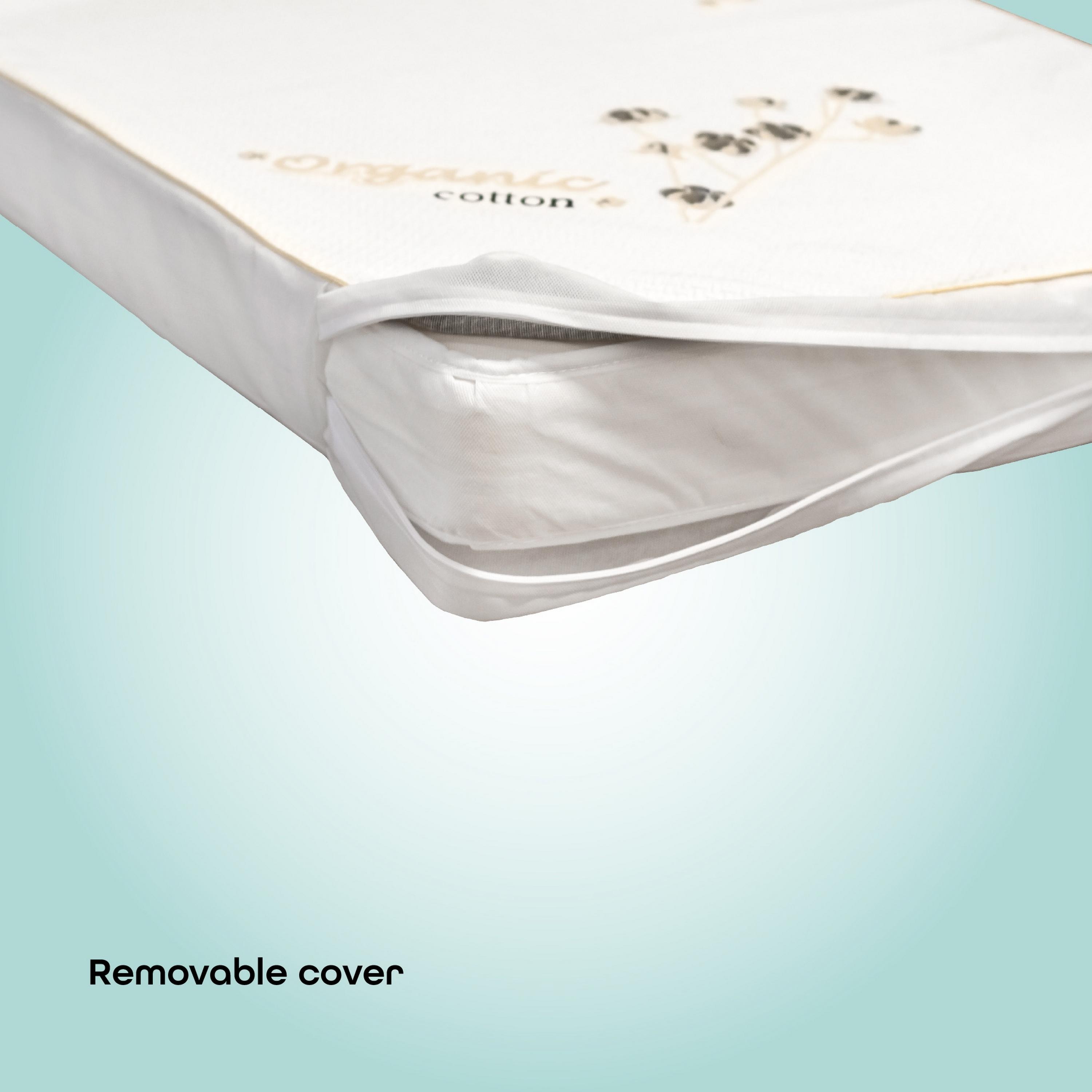 Moon Organic Toddler Crib & Bed Mattress, 133 x 10 x 70 cm with Organic Bed Bumper, White-baby-nursery-mattresses-image-4