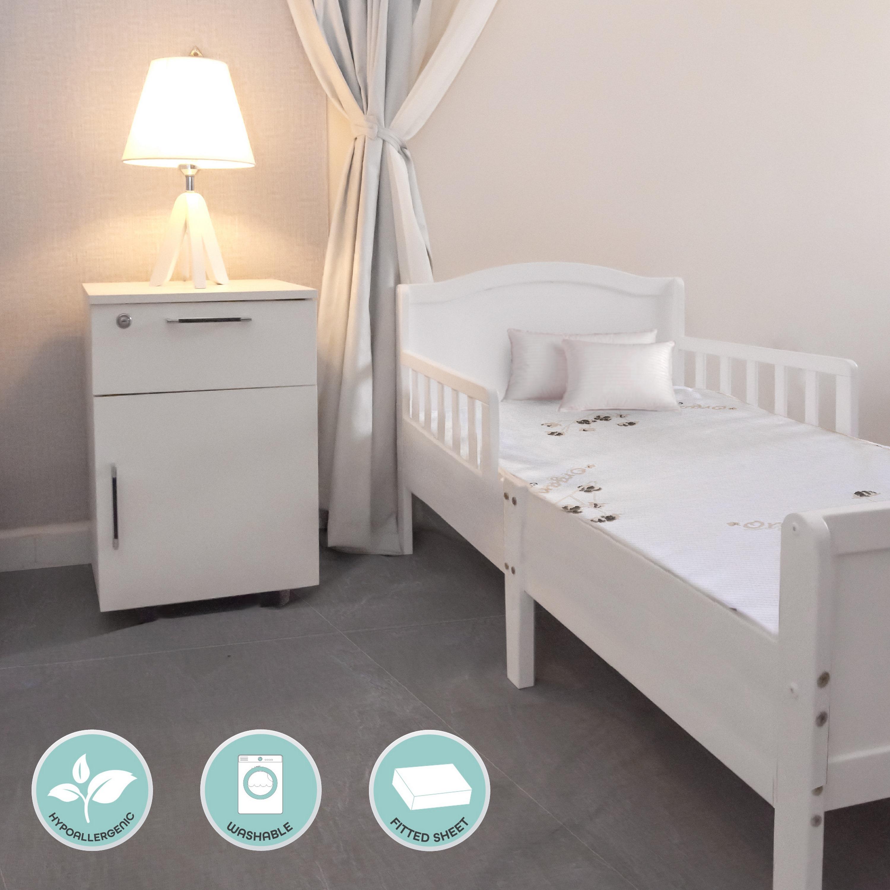 Moon Organic Toddler Crib & Bed Mattress, 133 x 10 x 70 cm with Organic Bed Bumper, White-baby-nursery-mattresses-image-5