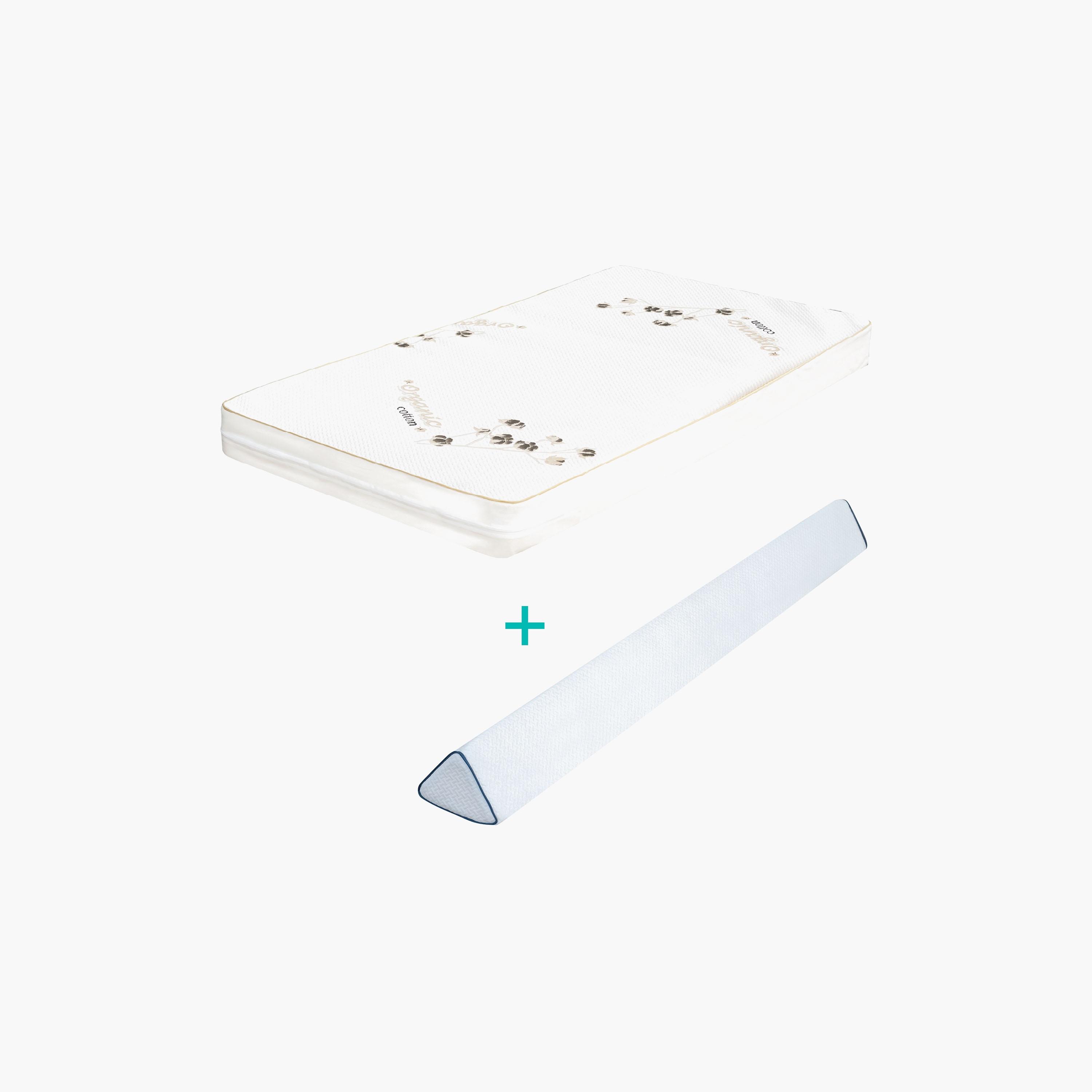 Moon Organic Toddler Crib & Bed Mattress, 140 x 70 x 10 cm with Organic Bed Bumper, White-baby-nursery-mattresses-image-1