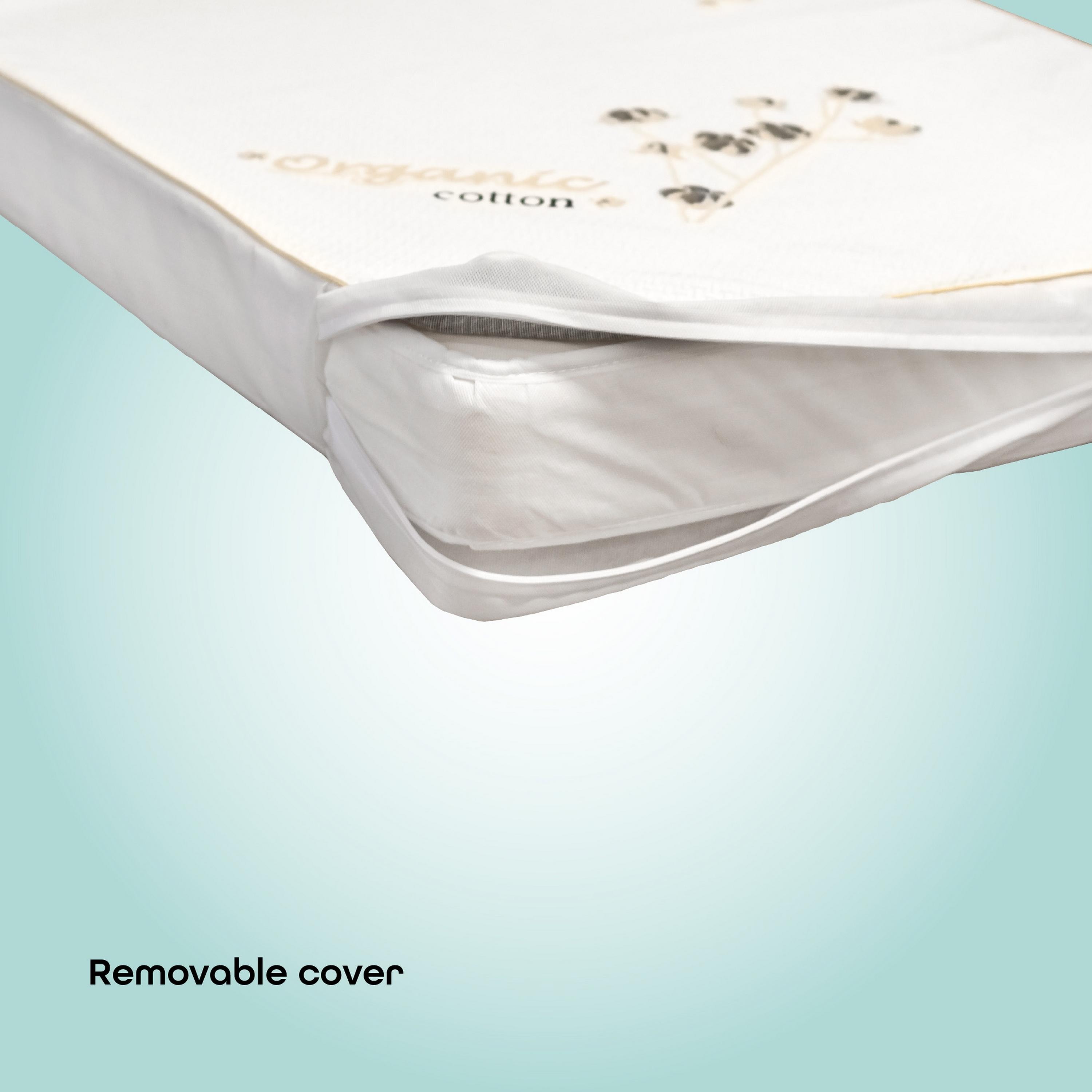 Moon Organic Toddler Crib & Bed Mattress, 140 x 70 x 10 cm with Organic Bed Bumper, White-baby-nursery-mattresses-image-4