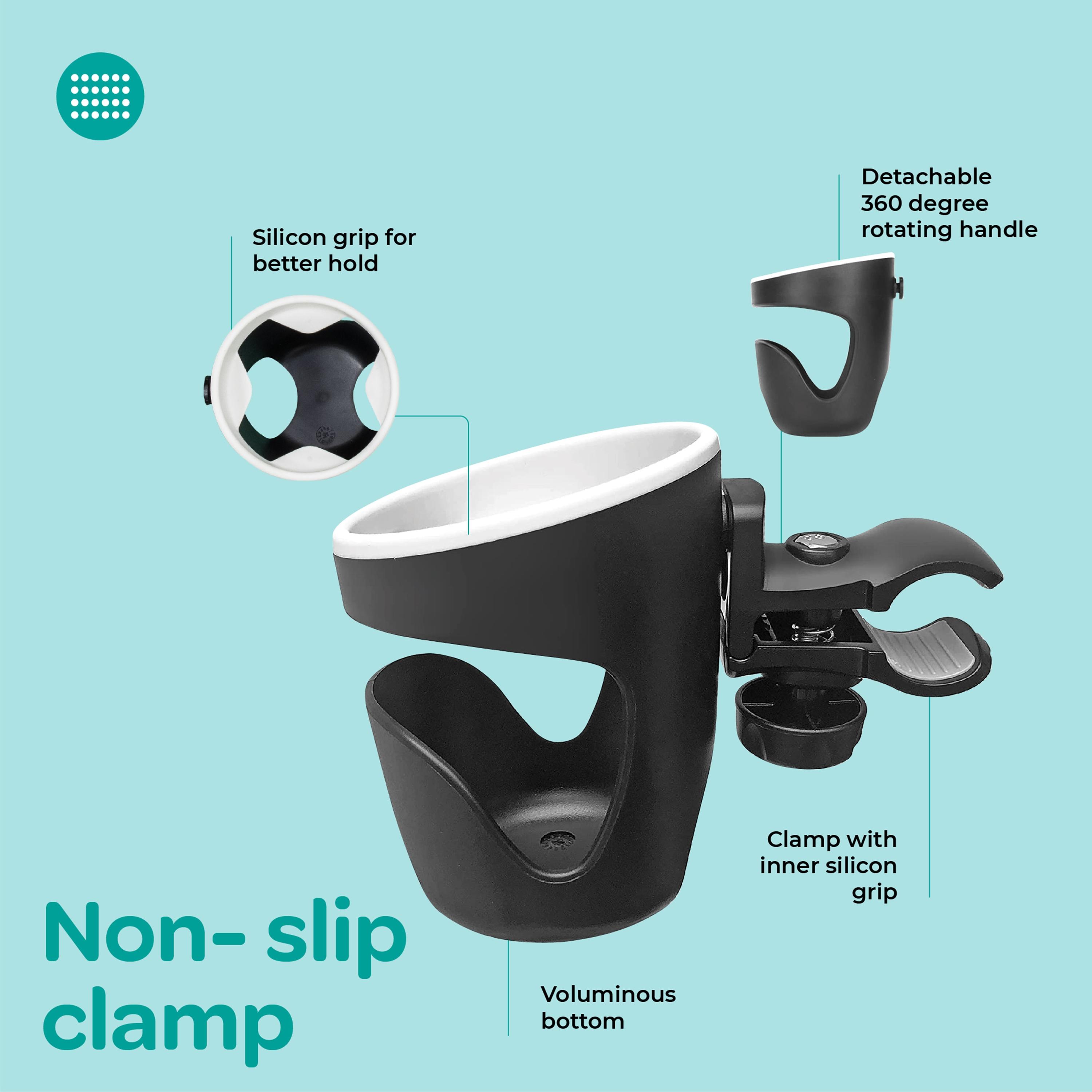 Moon 360 Degree Rotating Universal Cup Holder, Black-baby-gear-strollersandprams-accessories-image-5