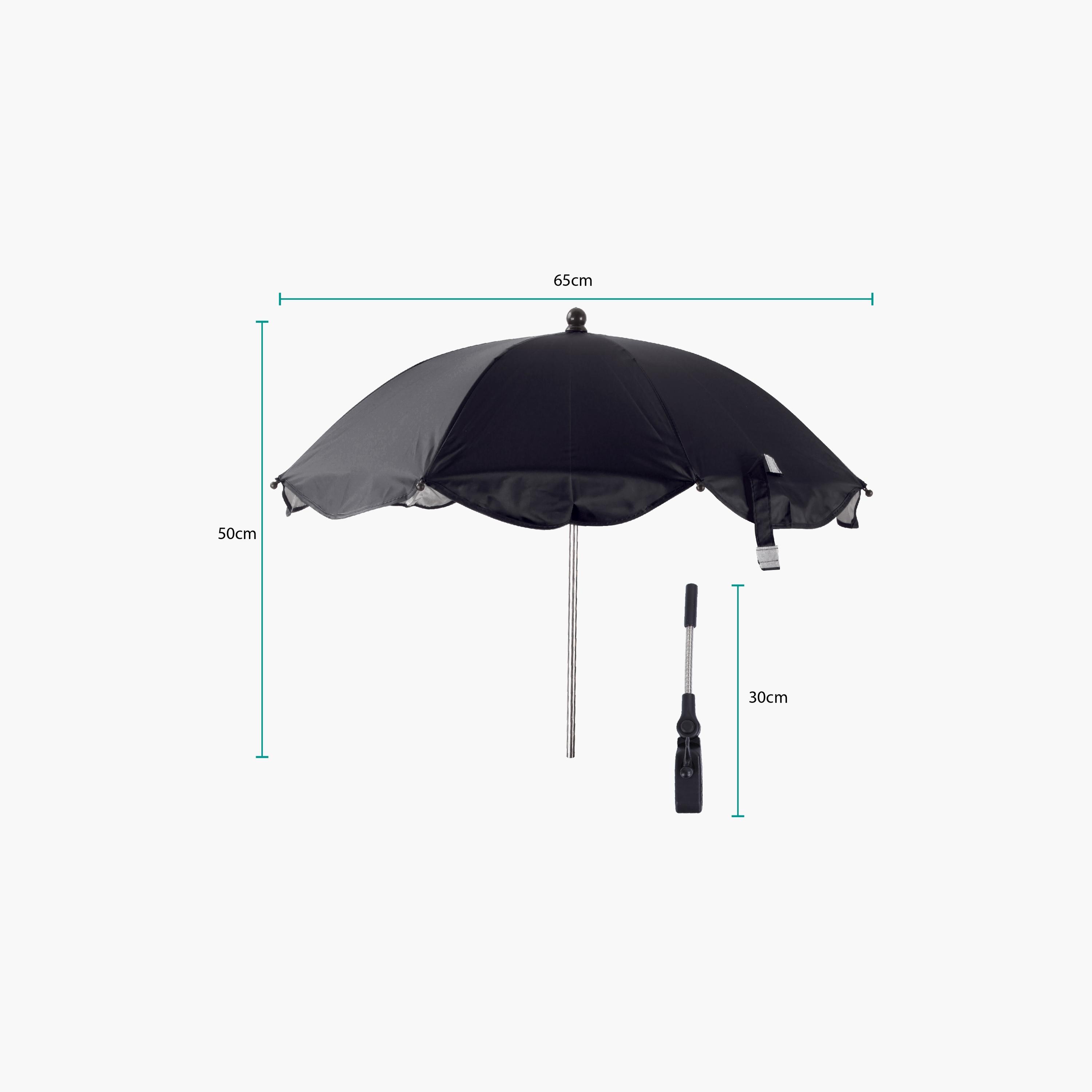 Moon Waterproof Stroller Umbrella with 180 Degree Adjustable Arm, Black -baby-gear-strollersandprams-accessories-image-2