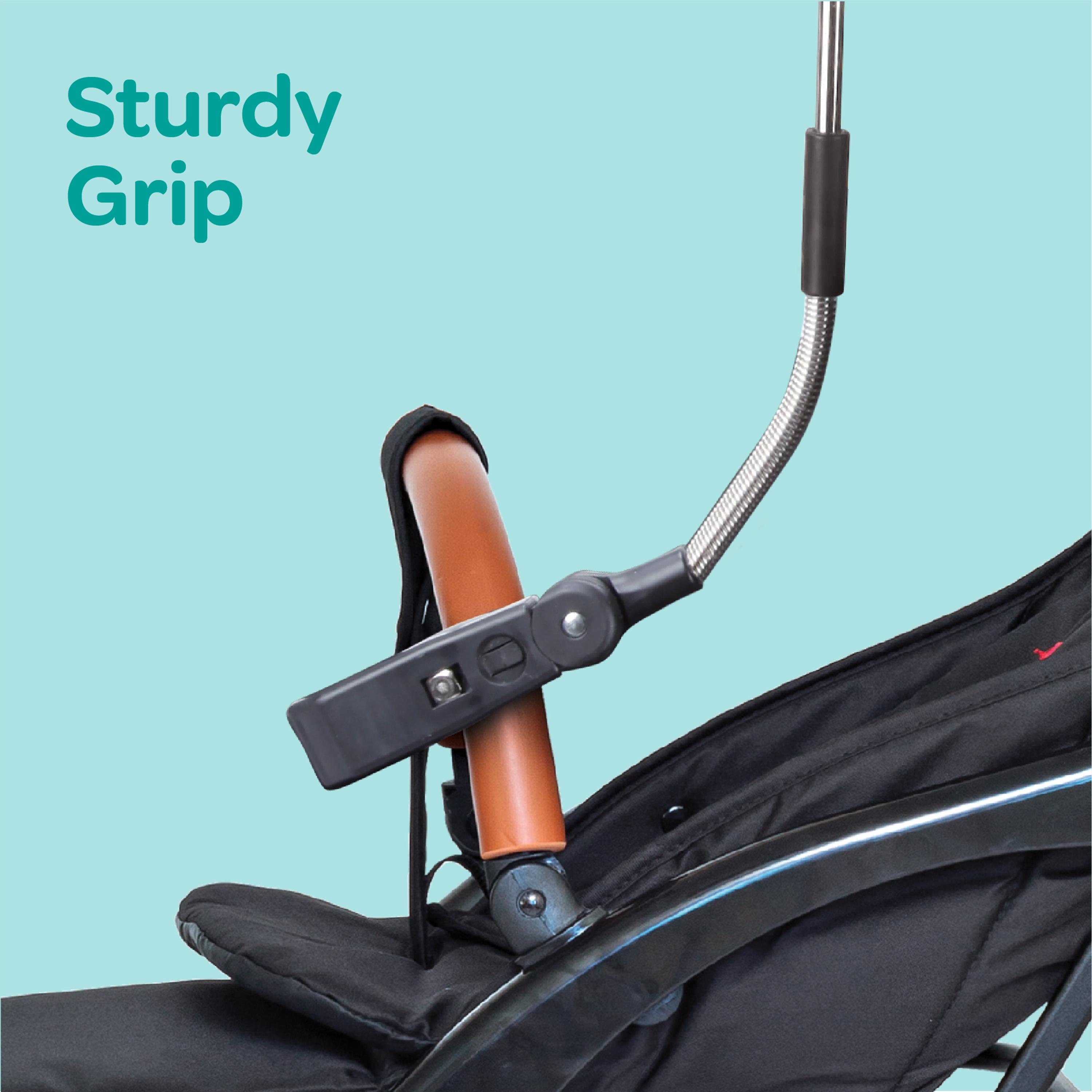 Moon Waterproof Stroller Umbrella with 180 Degree Adjustable Arm, Black -baby-gear-strollersandprams-accessories-image-5