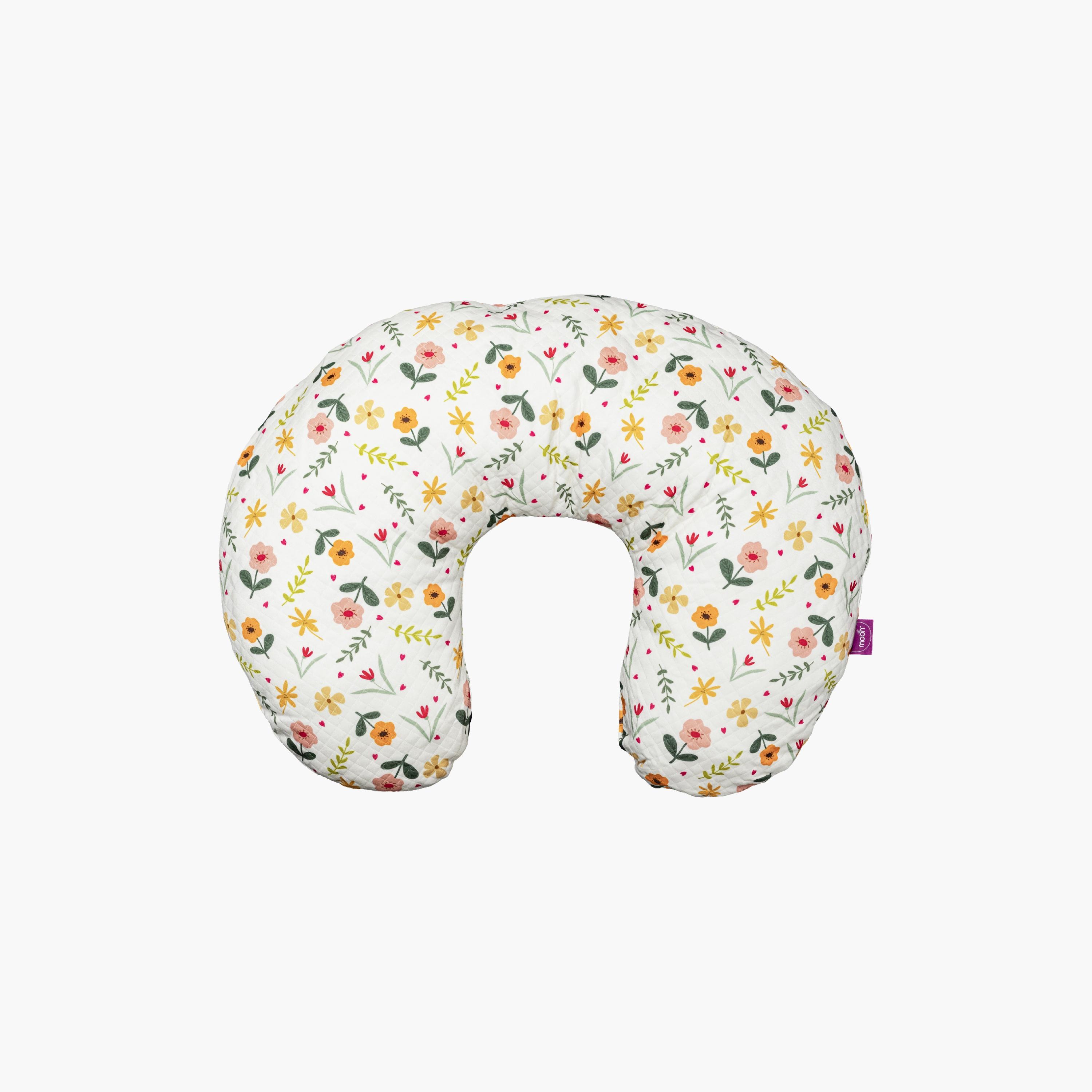 وسادة الرضاعة المحمولة بغطاء قابل للغسل من موون، زهور-baby-maternalcare-pregnancypillows-image-1