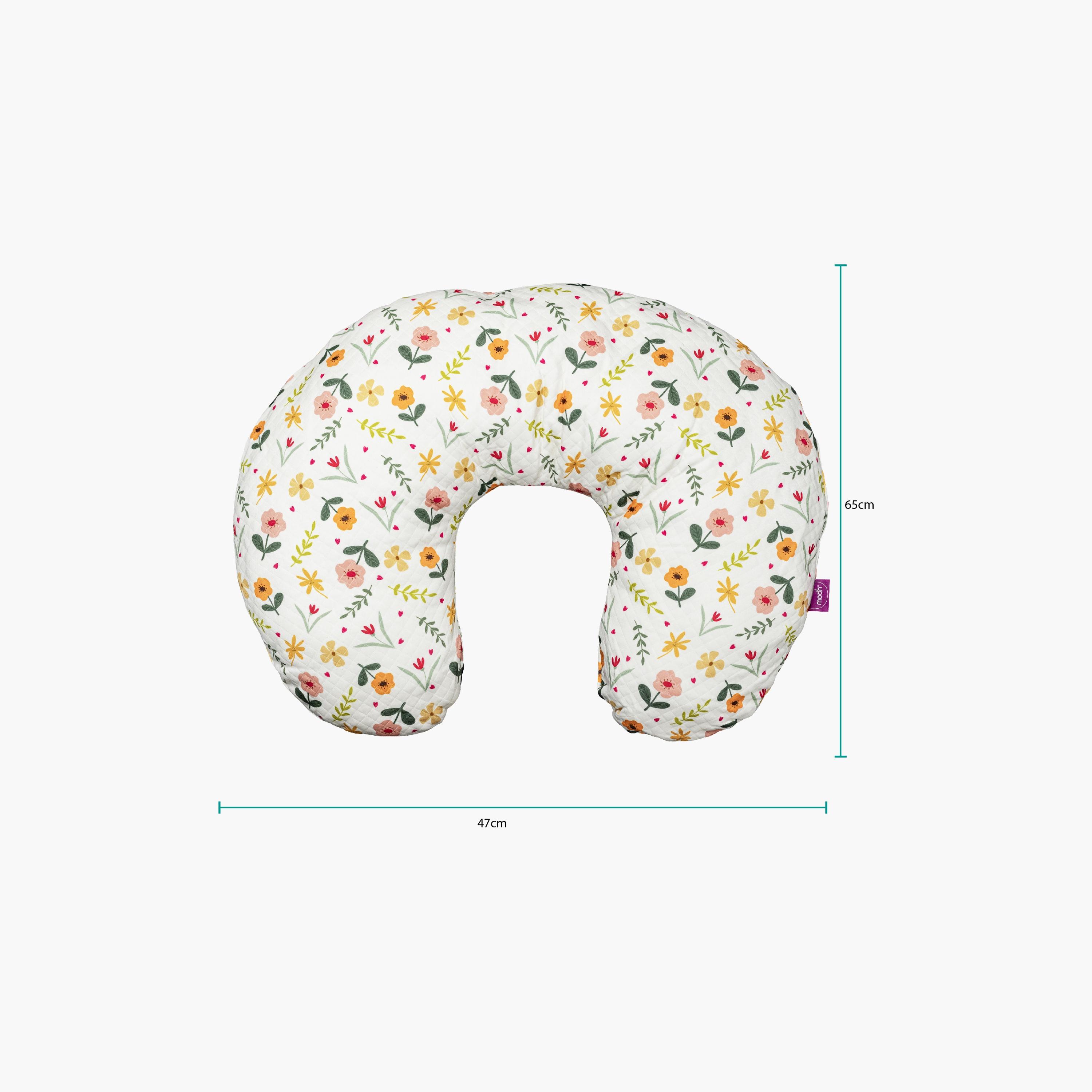 وسادة الرضاعة المحمولة بغطاء قابل للغسل من موون، زهور-baby-maternalcare-pregnancypillows-image-2