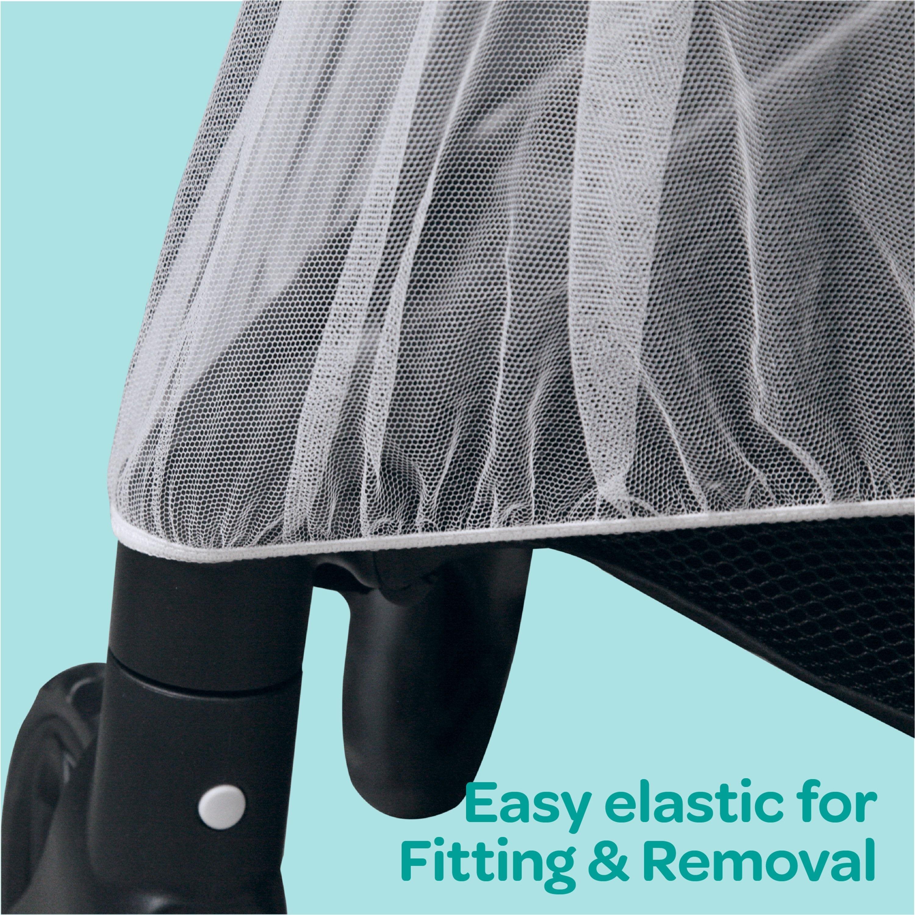 Moon Universal Fit Mosquito Net for Strollers, White-baby-gear-strollersandprams-accessories-image-2