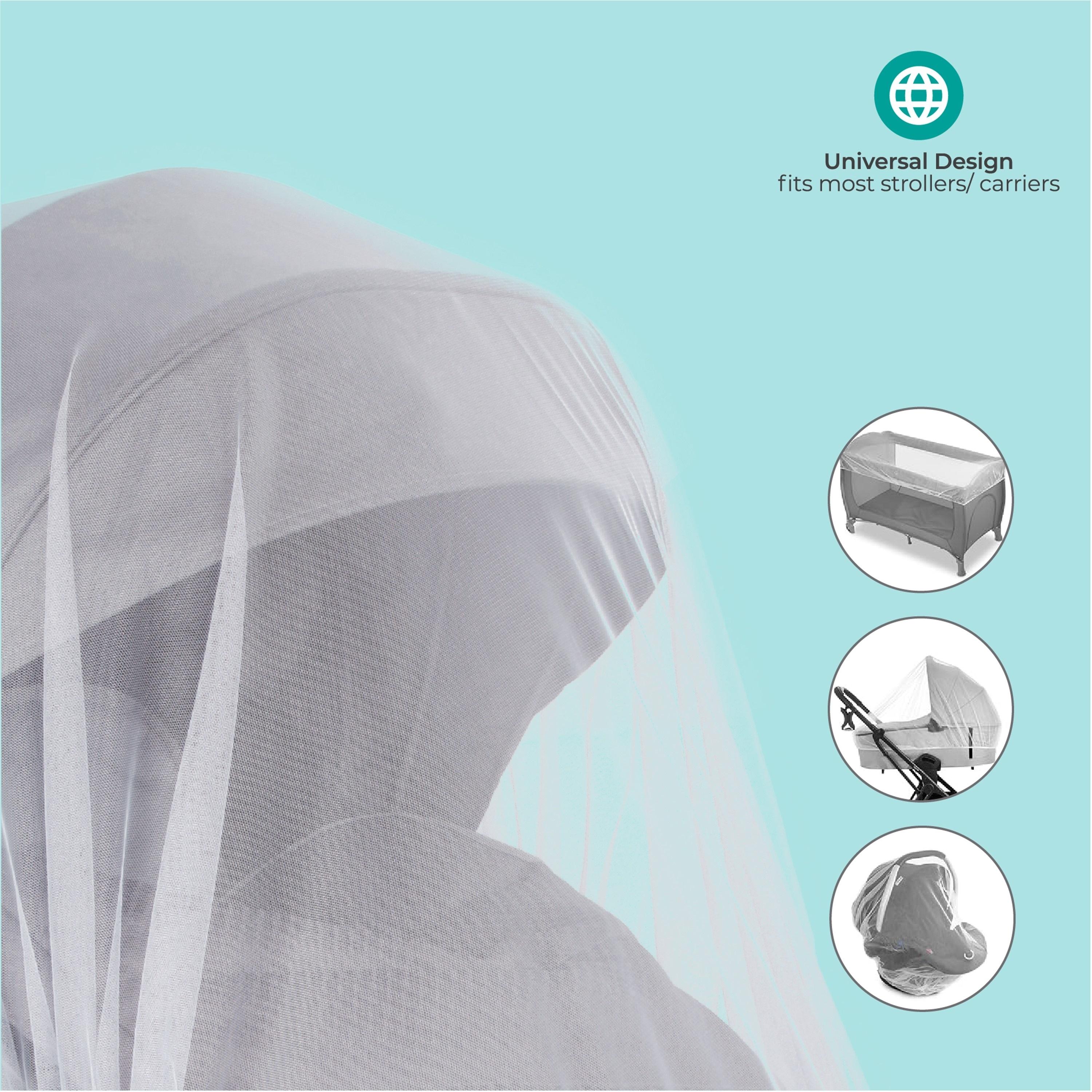 Moon Universal Fit Mosquito Net for Strollers, White-baby-gear-strollersandprams-accessories-image-4