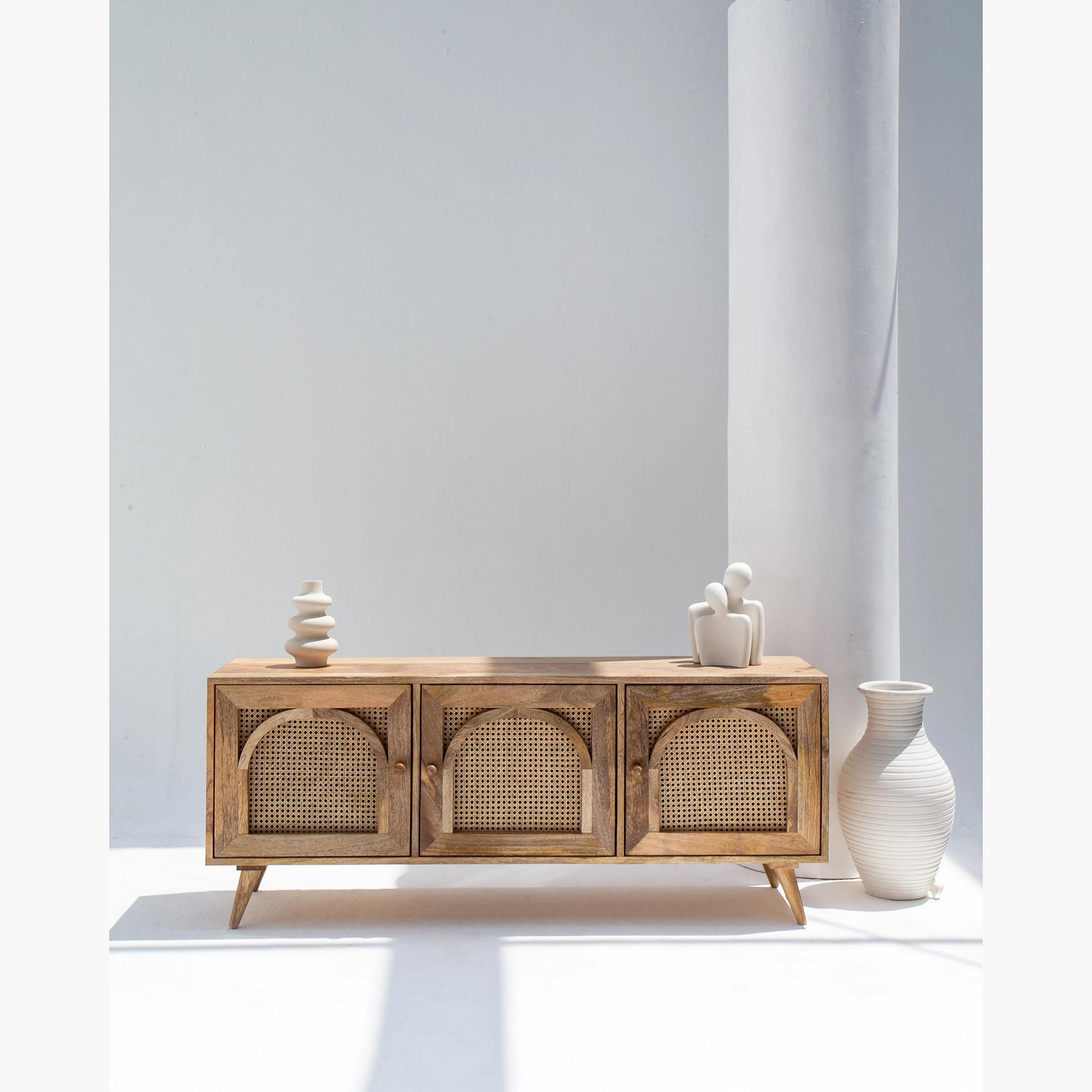 HomeKode Arch Decor Wooden TV Unit
