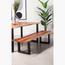 HomeKode Acacia Wood Industrial Design Dining Bench-InfluencerCodes_Ramadan26_All_20012026-image-1