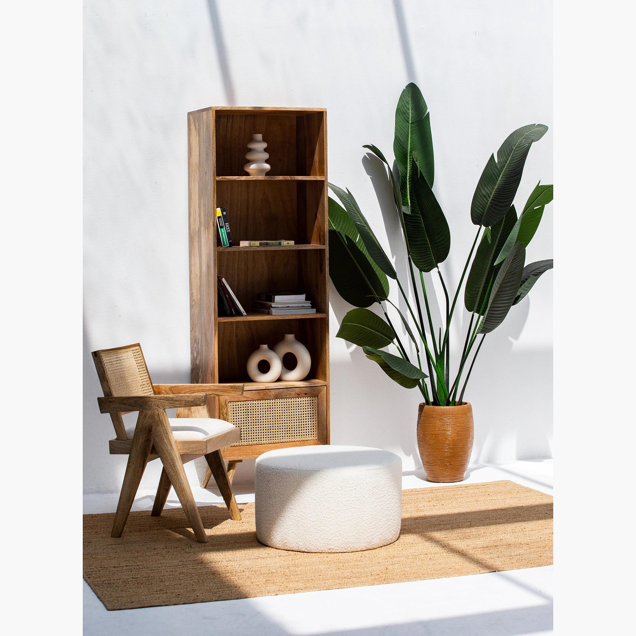 HomeKode Rattan Mango Wooden Display Stand
