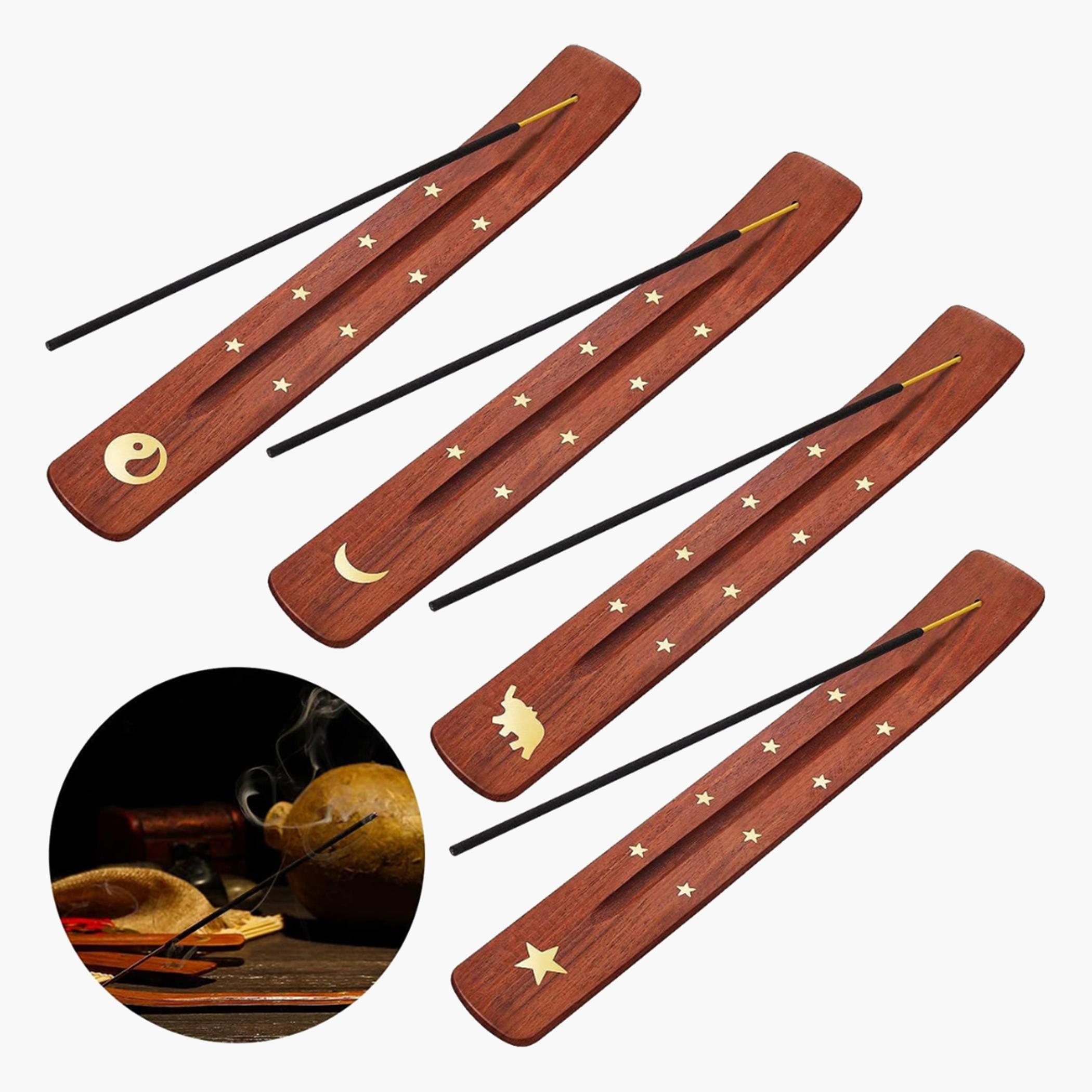 Quesera 4-Piece Wooden Incense Holder Set