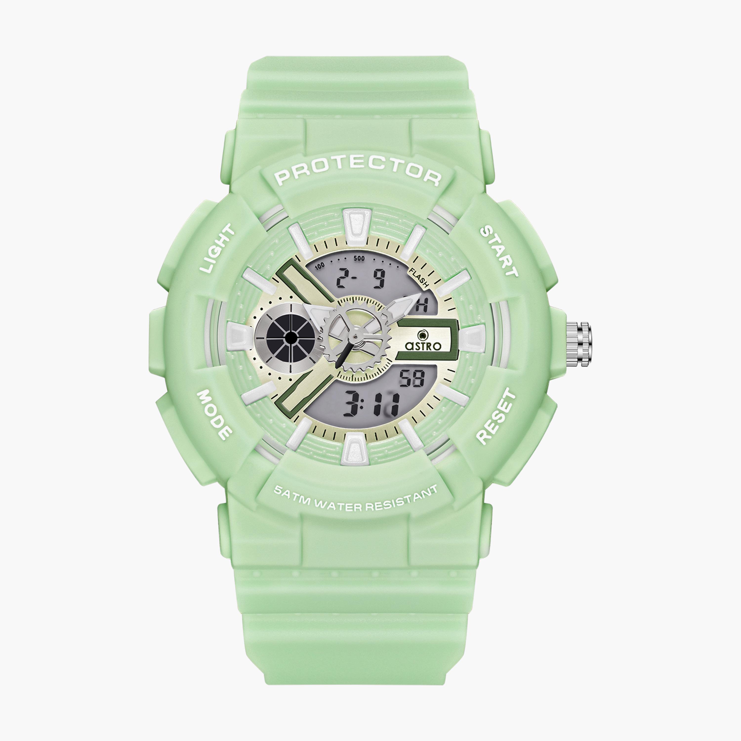 Astro Kids Green Analog-Digital Silicone Strap Watch | A23818-PPHH-girls-accessories-watches-image-1
