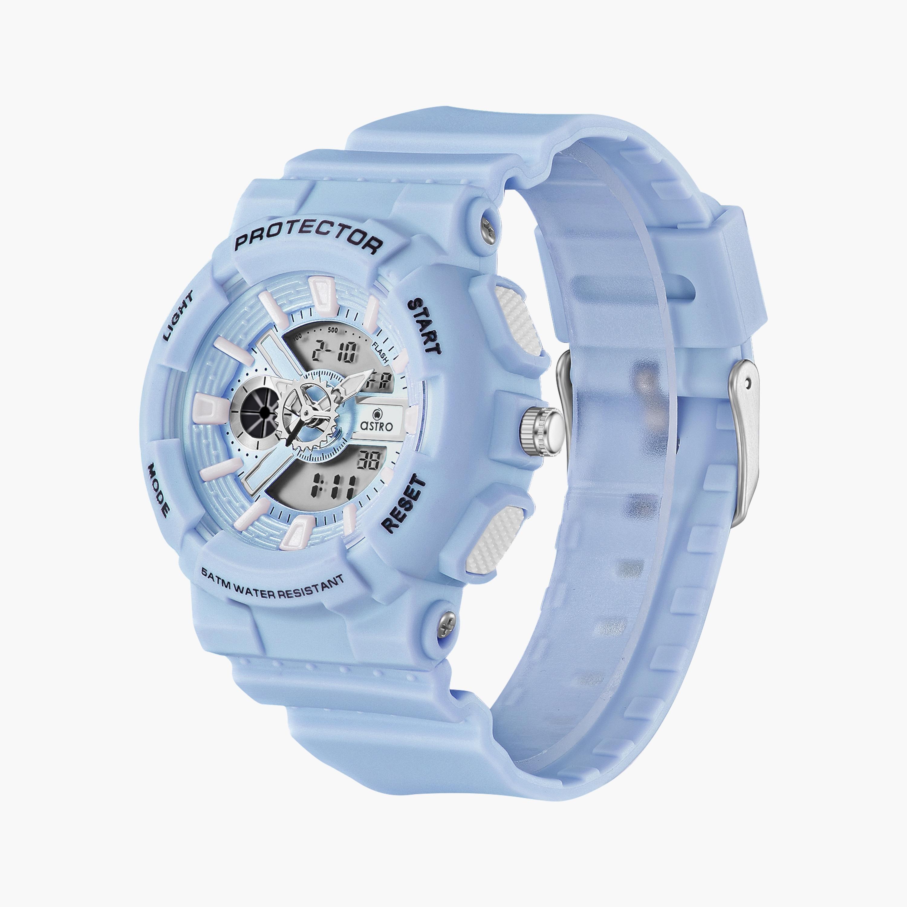 Astro Kids Light Blue Analog-Digital Silicone Strap Watch | A23818-PPLL-girls-accessories-watches-image-2